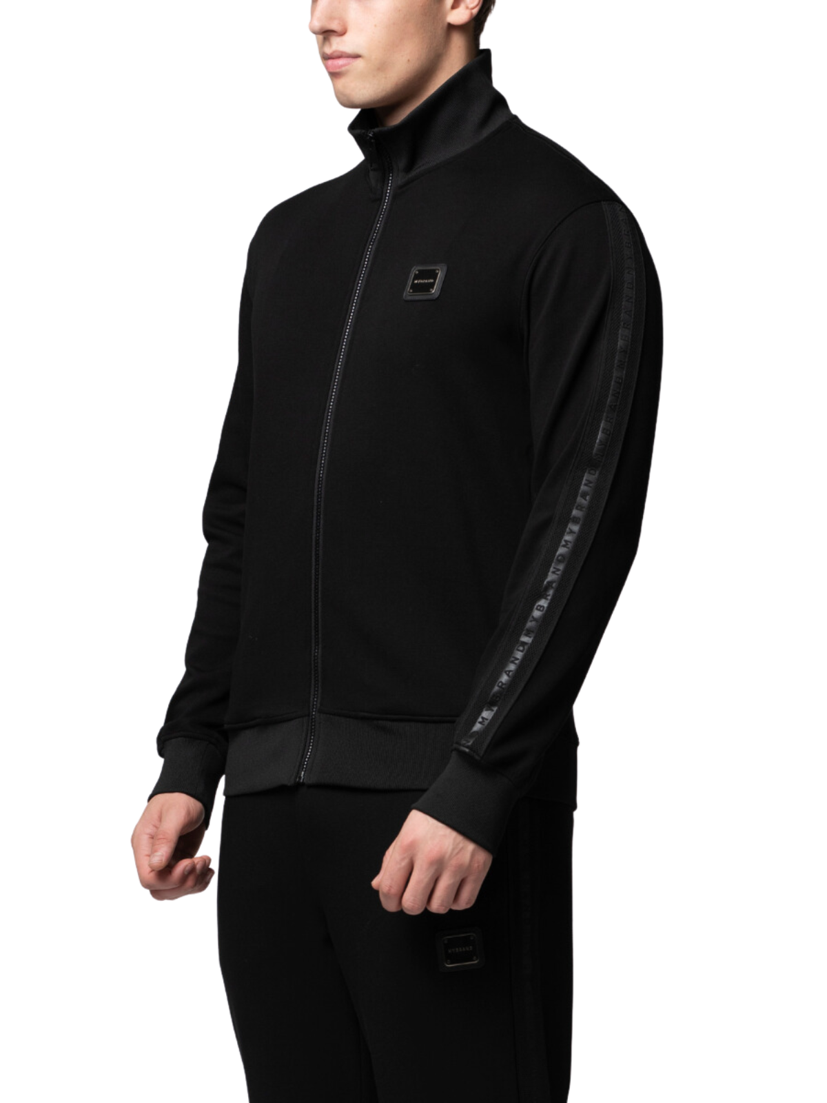 MB ESSENTIAL PIQUE BLACK TRACK JACKET | BLACK