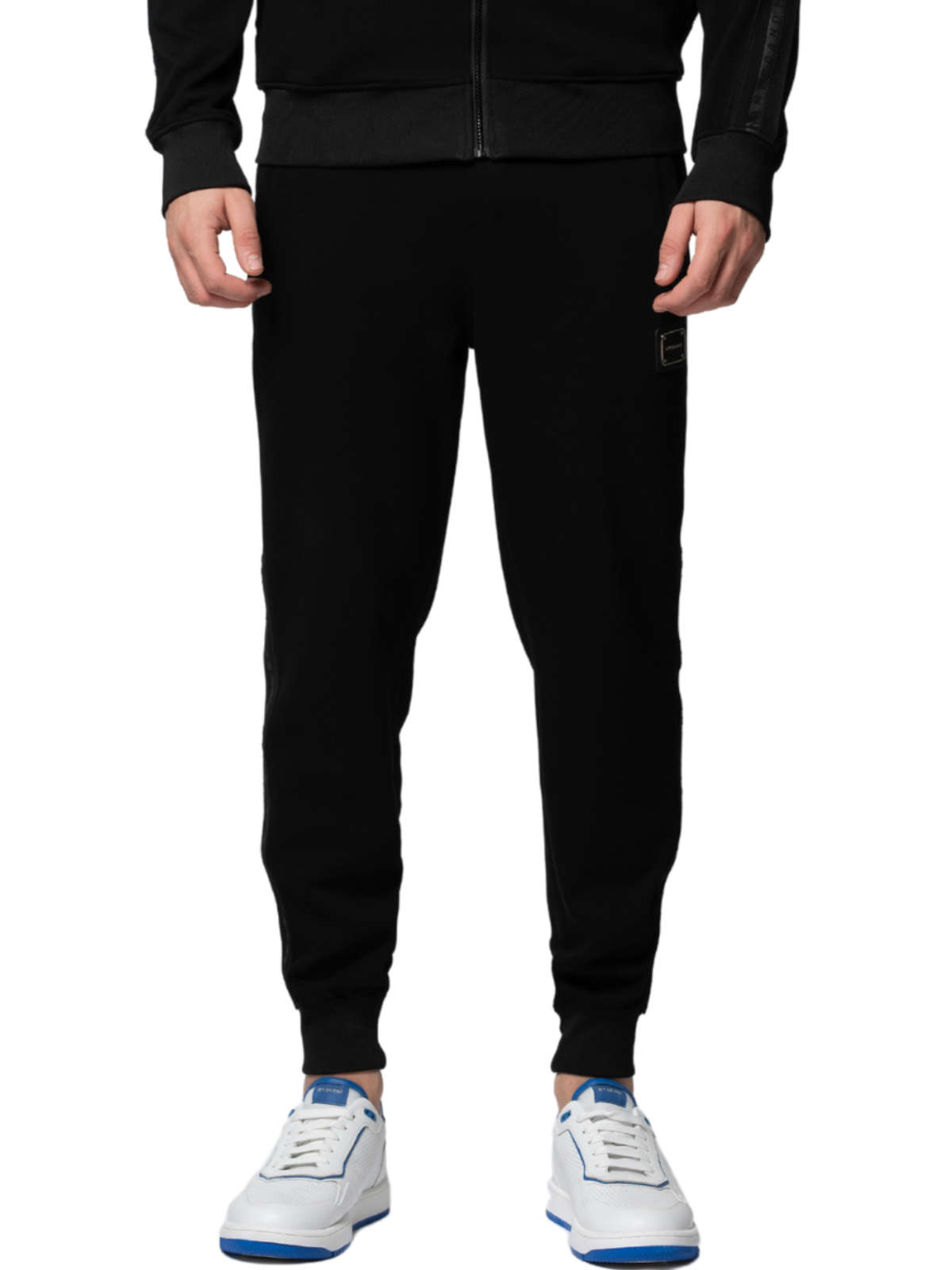 MB ESSENTIAL PIQUE BLACK TRACK PANTS | BLACK