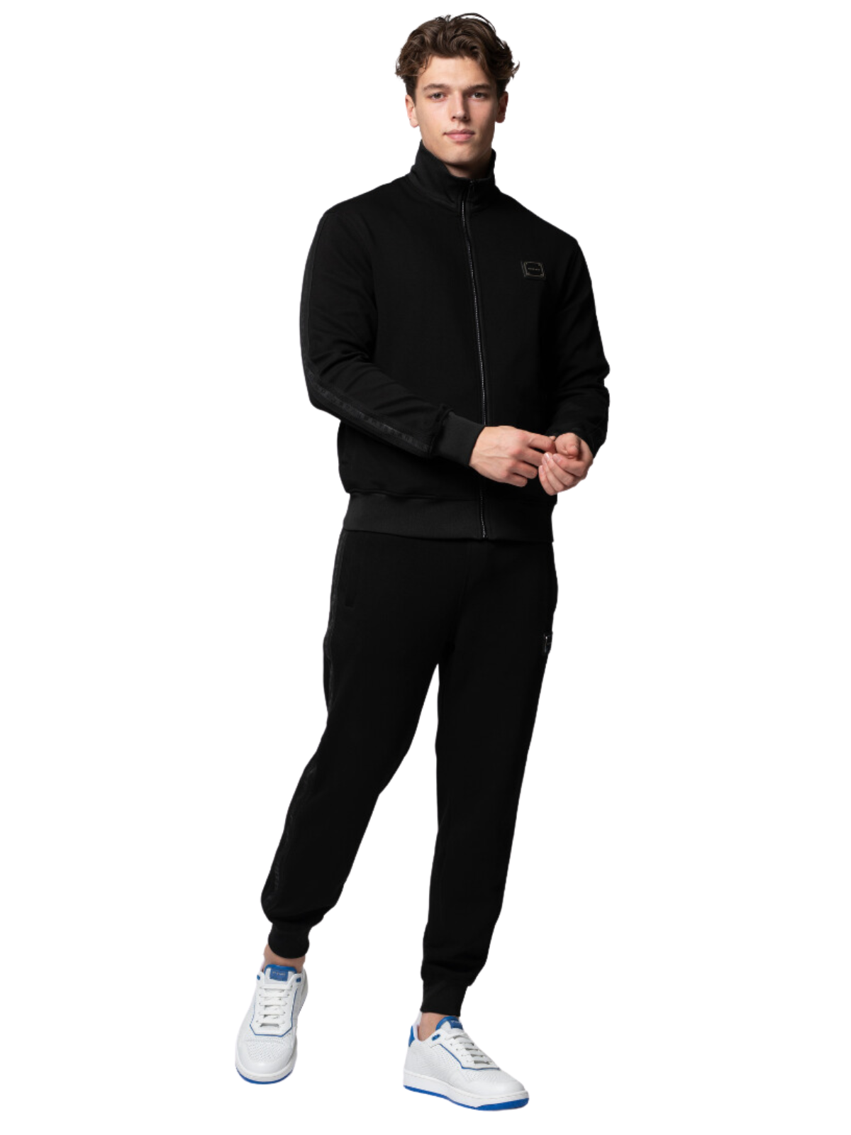 MB ESSENTIAL PIQUE BLACK TRACK PANTS | BLACK