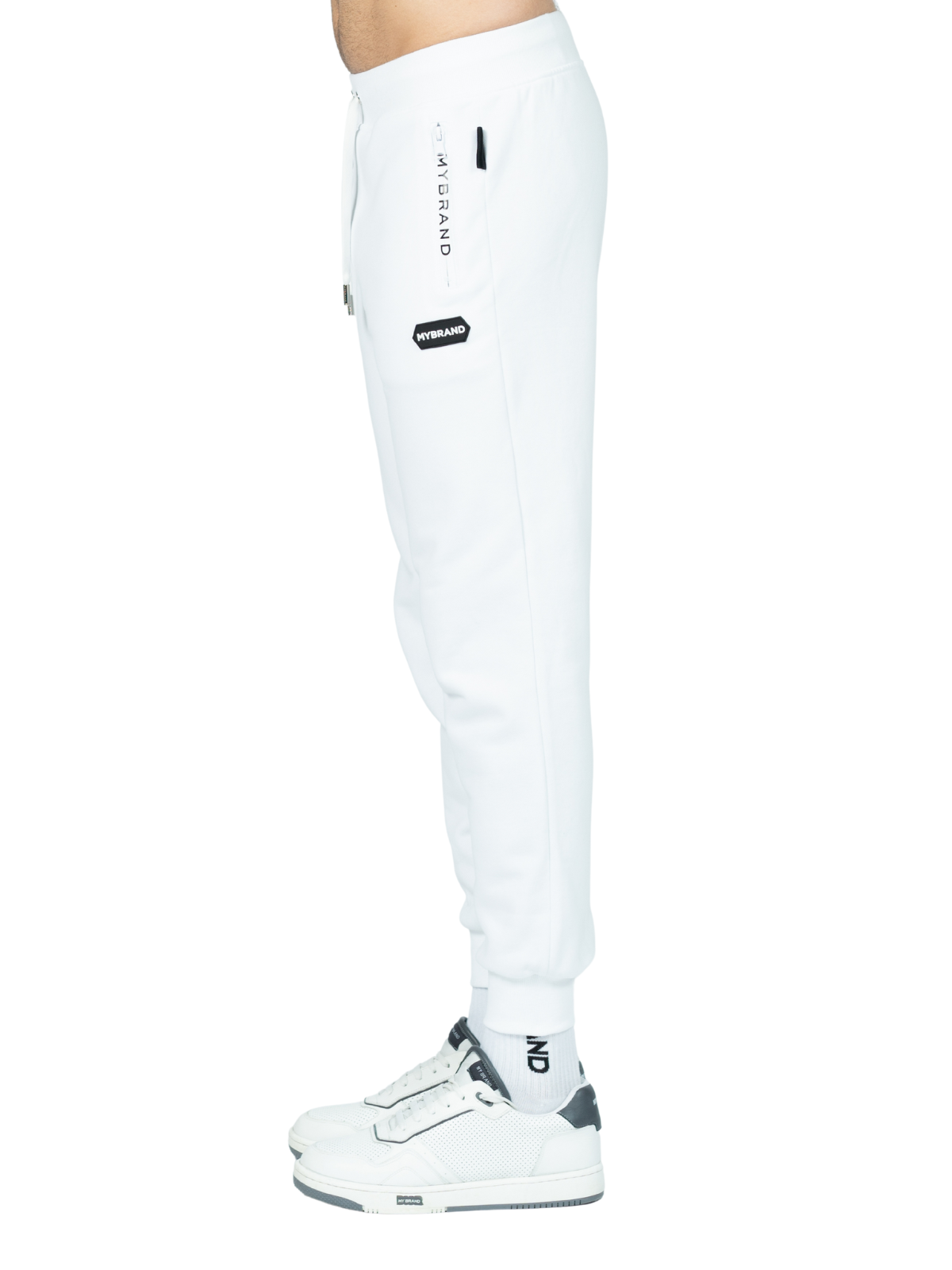 PANTALÓN DE JOGGING CON PARCHE HEXAGONAL MB | BLANCO