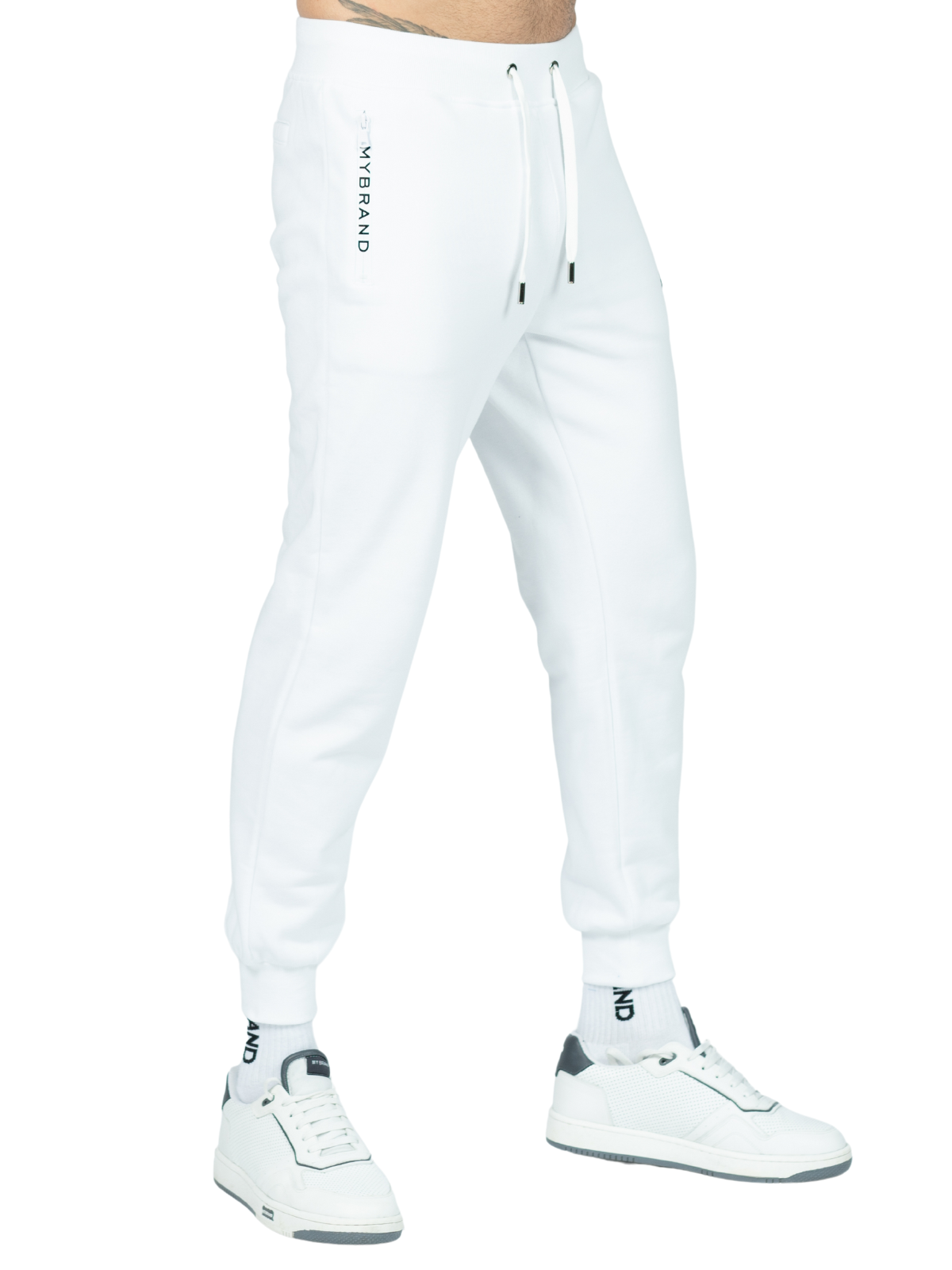 PANTALÓN DE JOGGING CON PARCHE HEXAGONAL MB | BLANCO