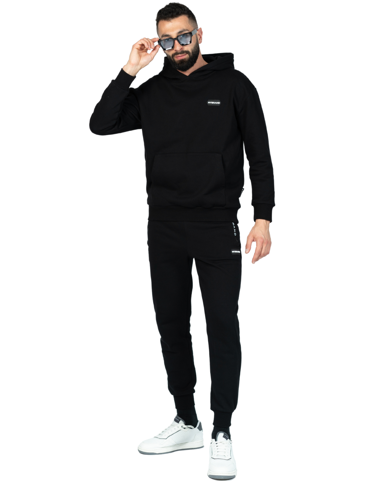 PANTALÓN DE JOGGING CON PARCHE HEXAGON DE MB | NEGRO