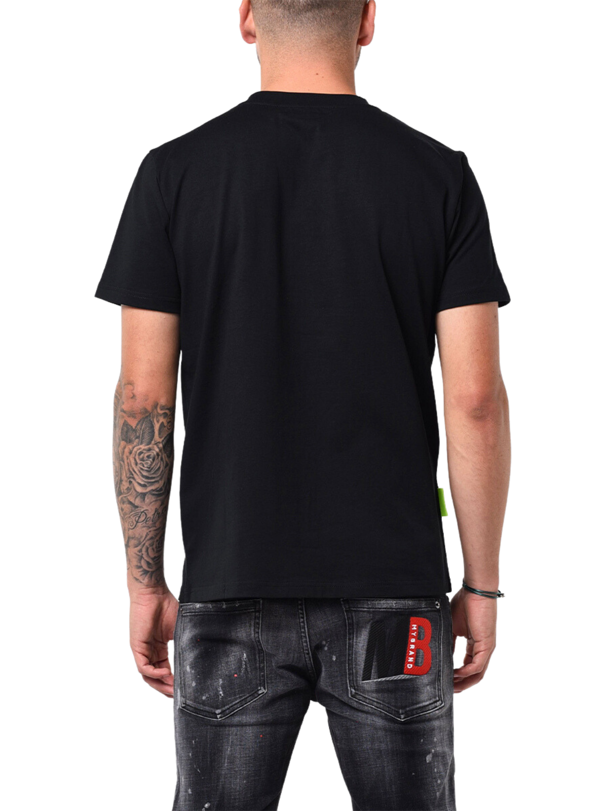 MB LOGO PAINT STROKE TRUE RED GRADIENT TSHIRT | BLACK