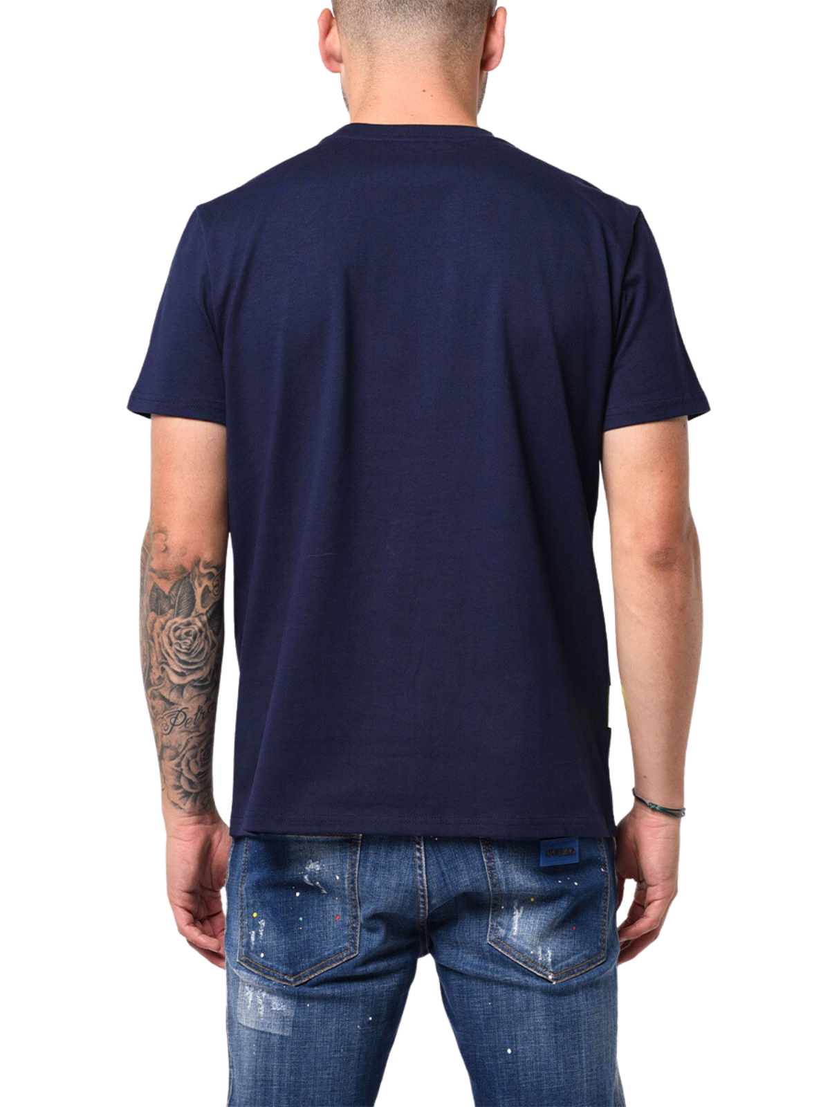 MB LOGO SKY BLUE GRADIENT TSHIRT | NAVY