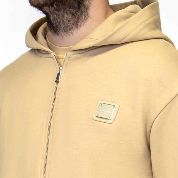 MB ESSENTIALS ZIP HOODIE | BEIGE