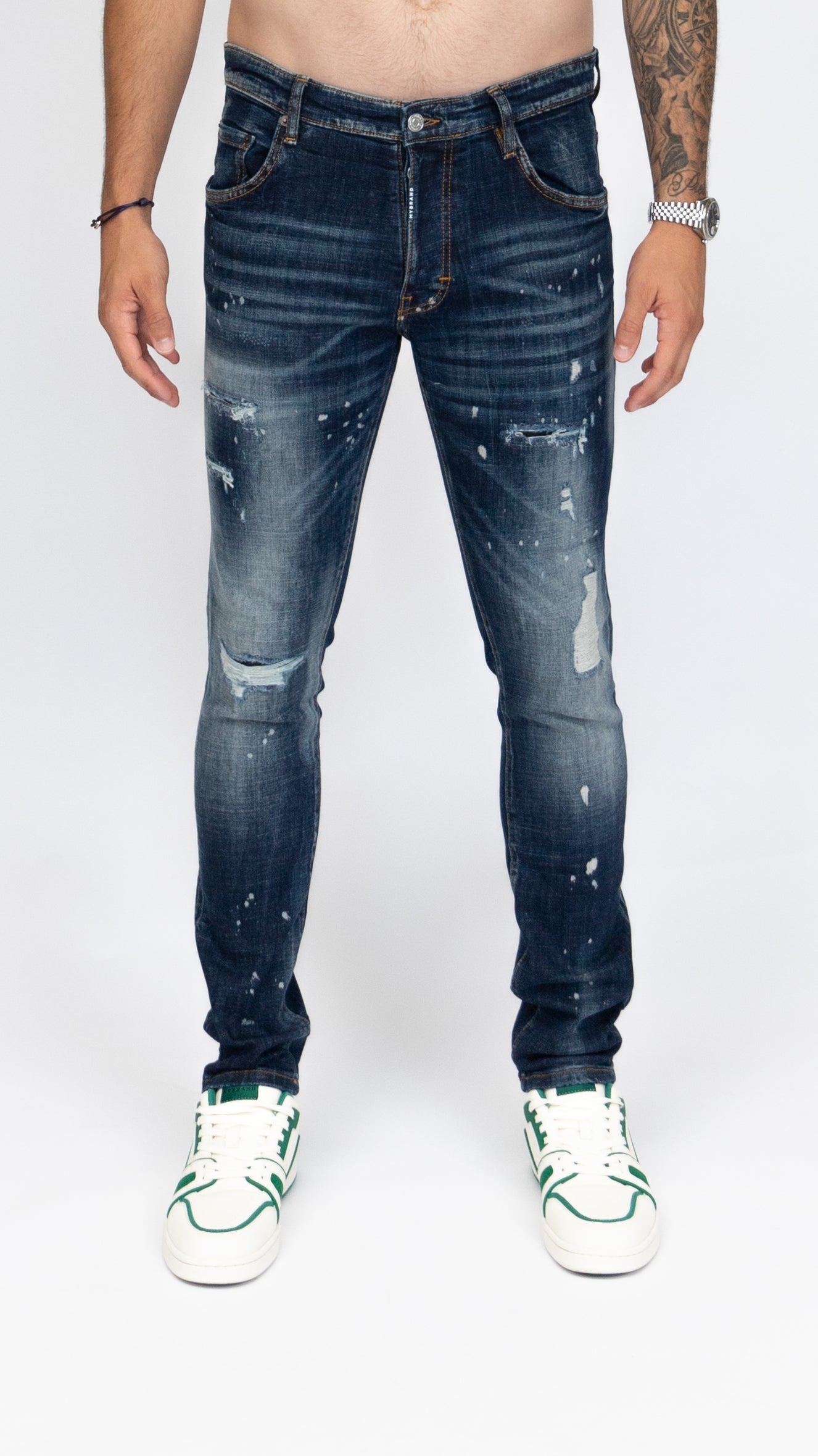 Vintage Indigo Torn Jeans | DENIM