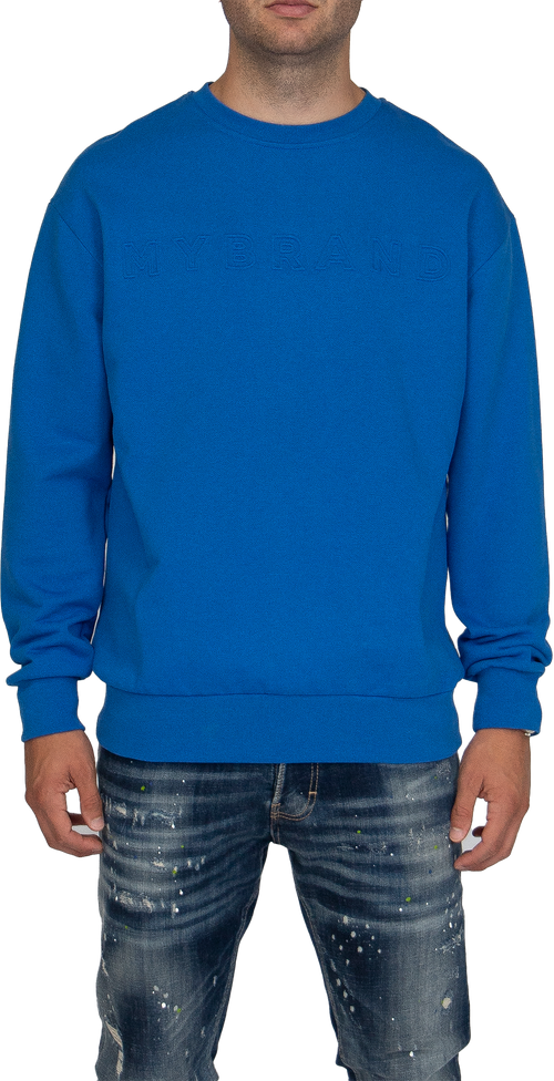 MYBRAND Embosed Statement Sweater | BLUE