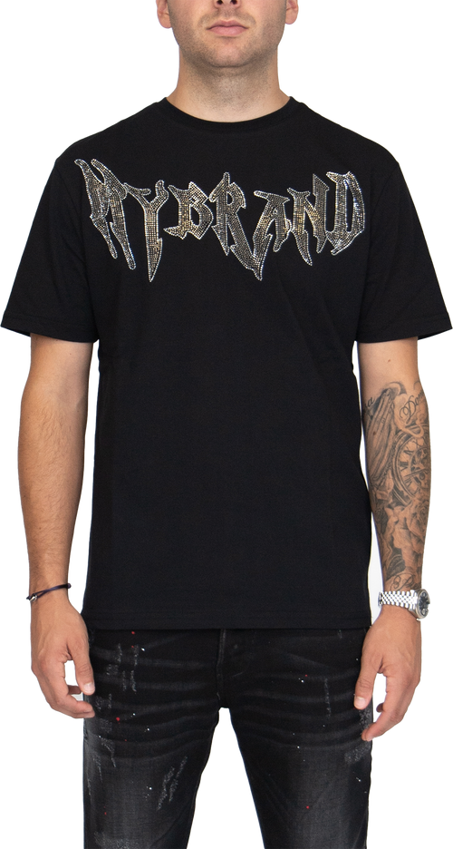 MYBRAND Winged Emblem Sparkle Tee Black | BLACK