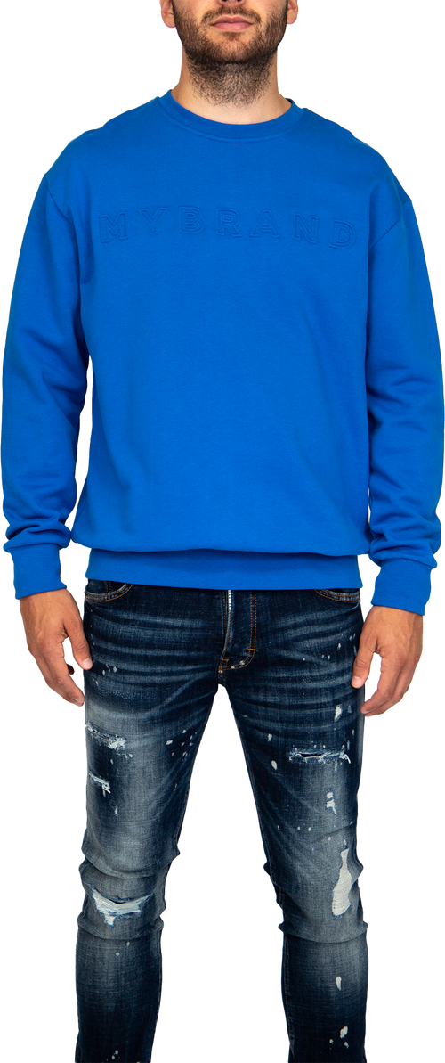 MYBRAND Embosed Statement Sweater | BLUE