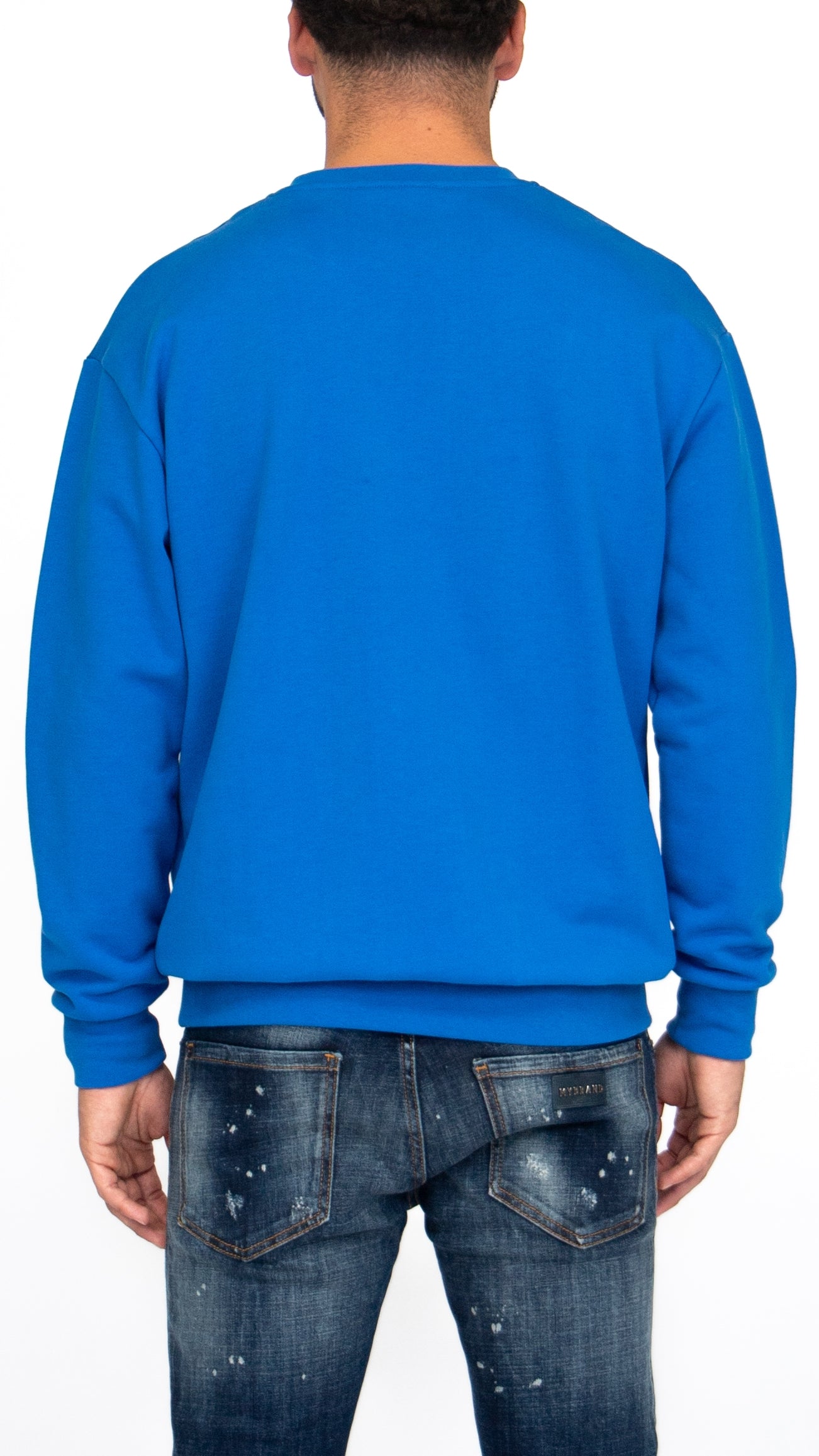 MYBRAND Embosed Statement Sweater | BLUE