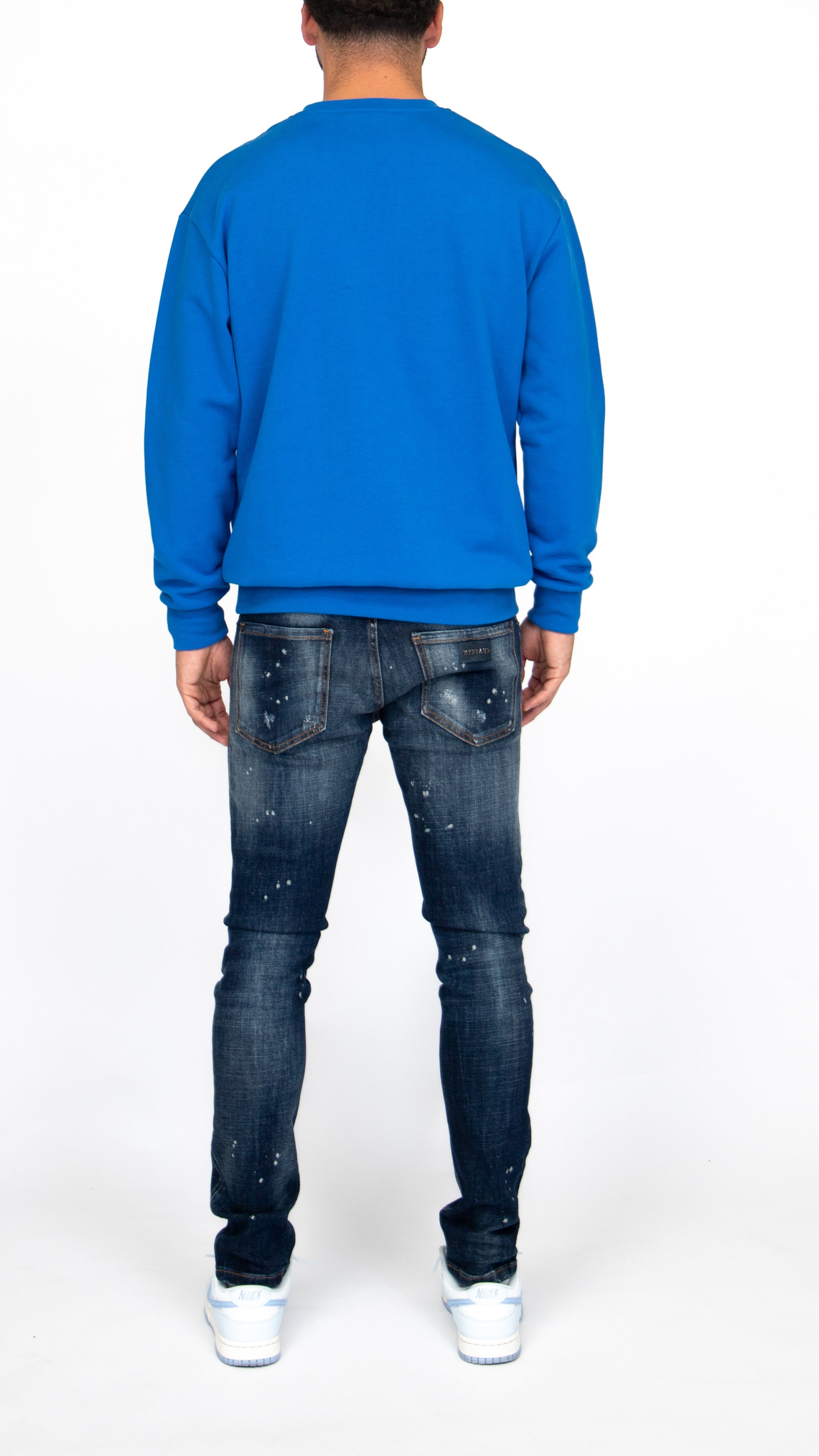 MYBRAND Embosed Statement Sweater | BLUE