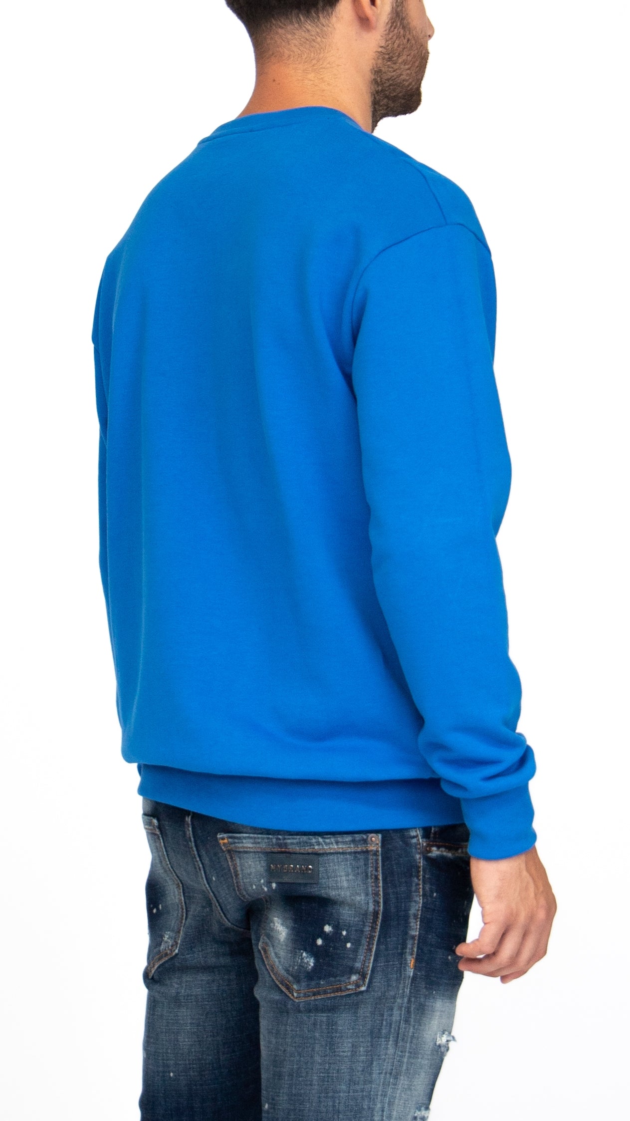 MYBRAND Embosed Statement Sweater | BLUE