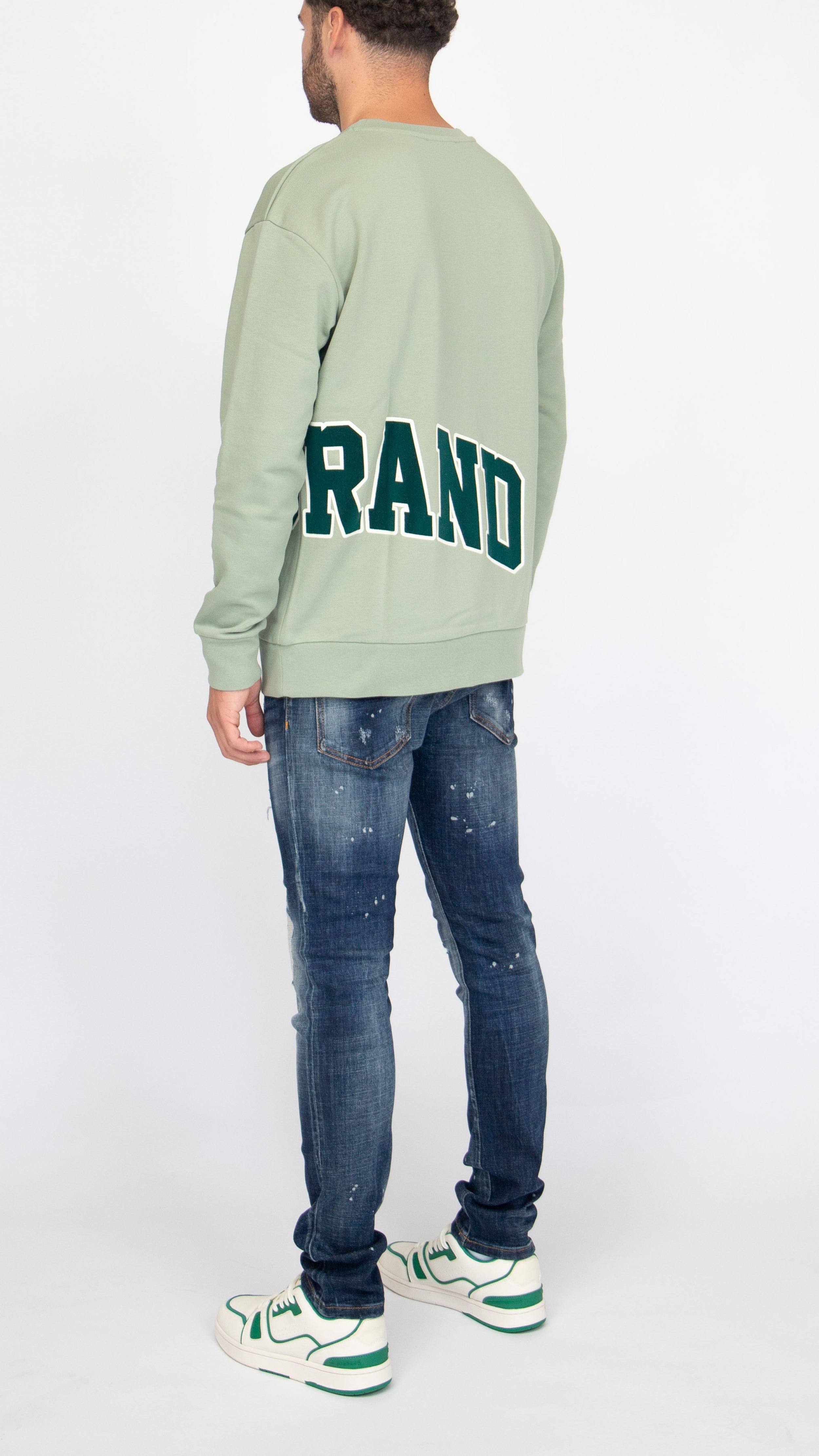 MYBRAND Bold Emblem sweater | LIGHT GREEN