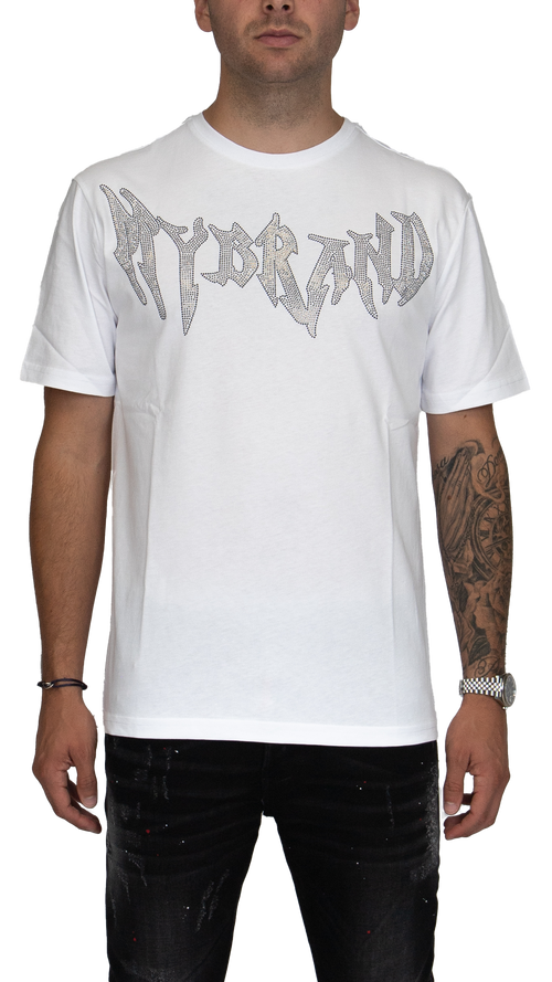 MYBRAND Winged Emblem Sparkle Tee White | WHITE