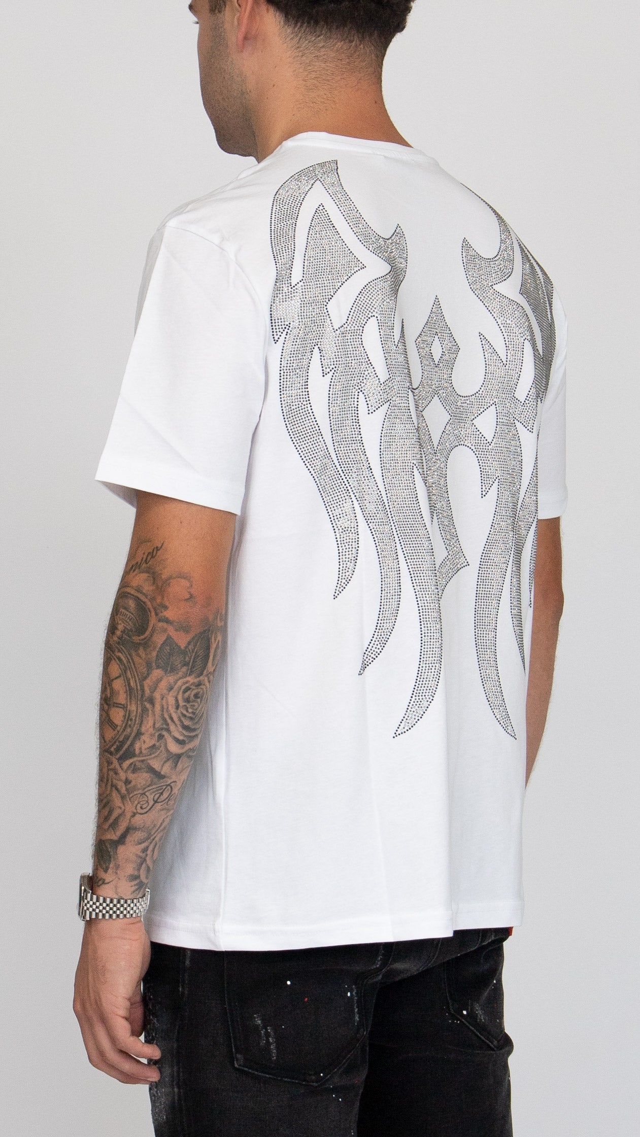 MYBRAND Winged Emblem Sparkle Tee White | WHITE