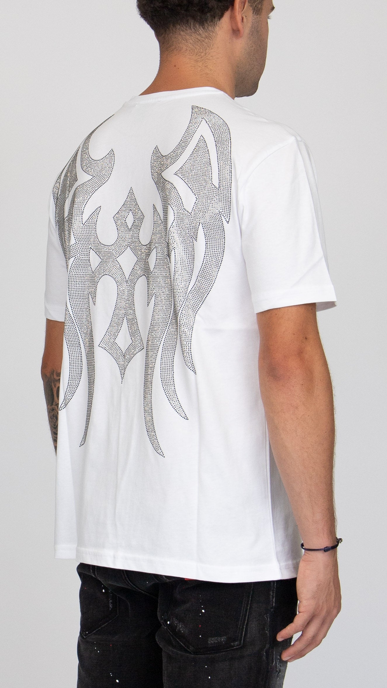 MYBRAND Winged Emblem Sparkle Tee White | WHITE