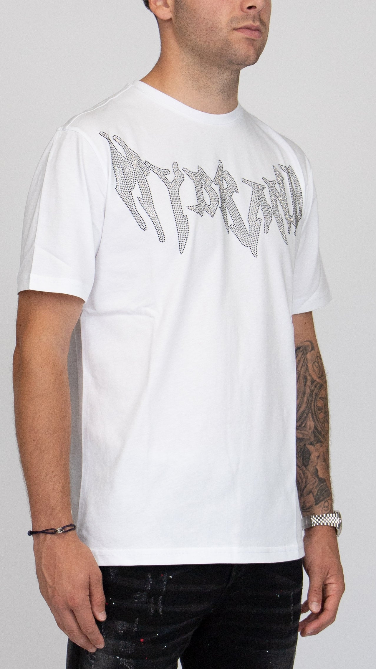 MYBRAND Winged Emblem Sparkle Tee White | WHITE