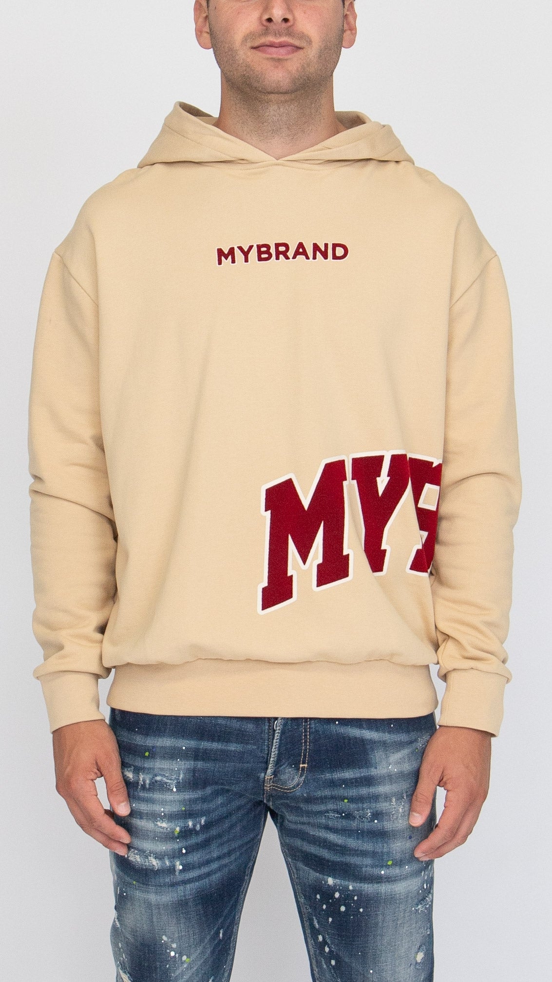 MYBRAND Bold Emblem Hoodie | OFF-WHITE