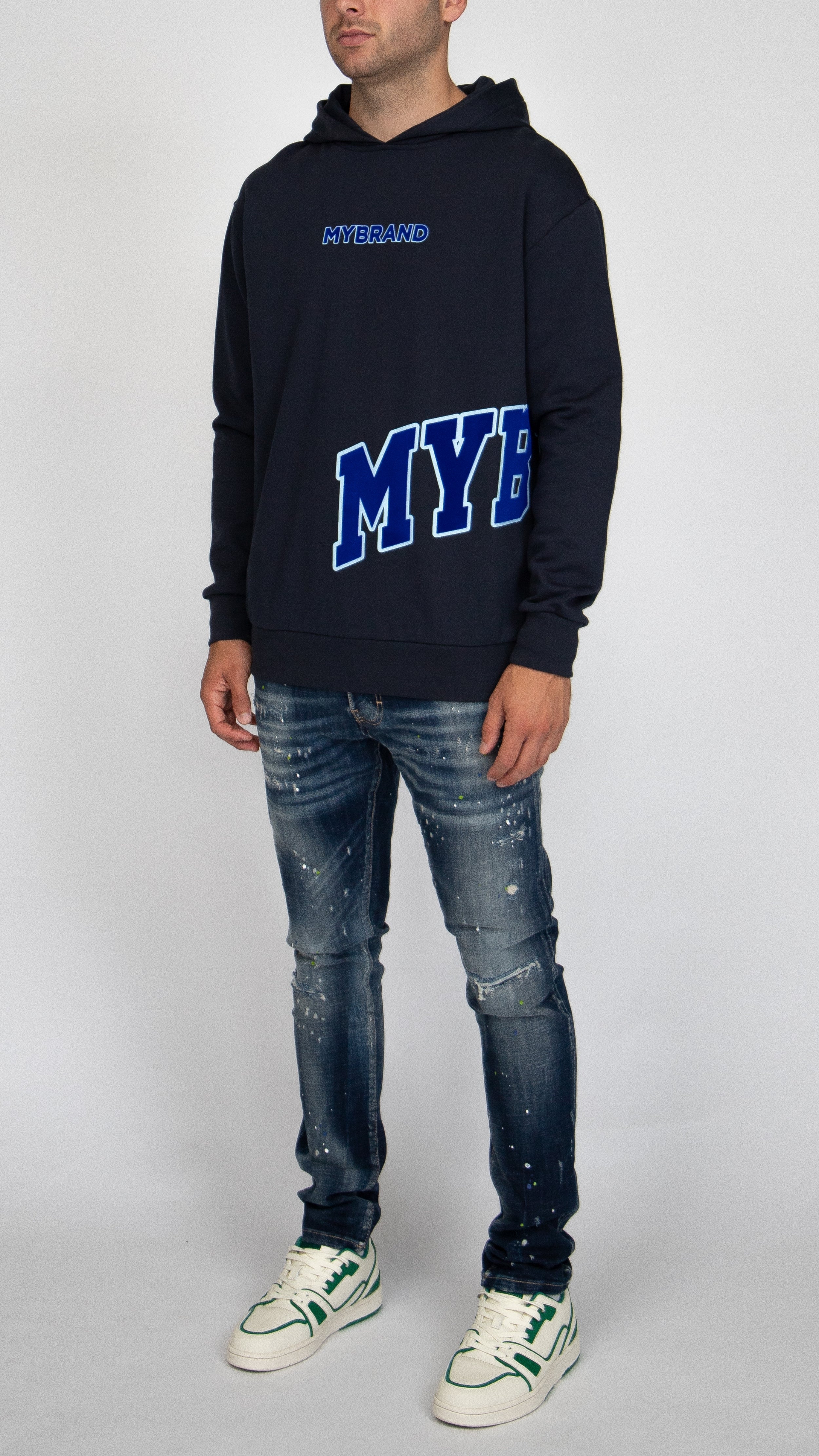 MYBRAND Bold Emblem Hoodie | NAVY