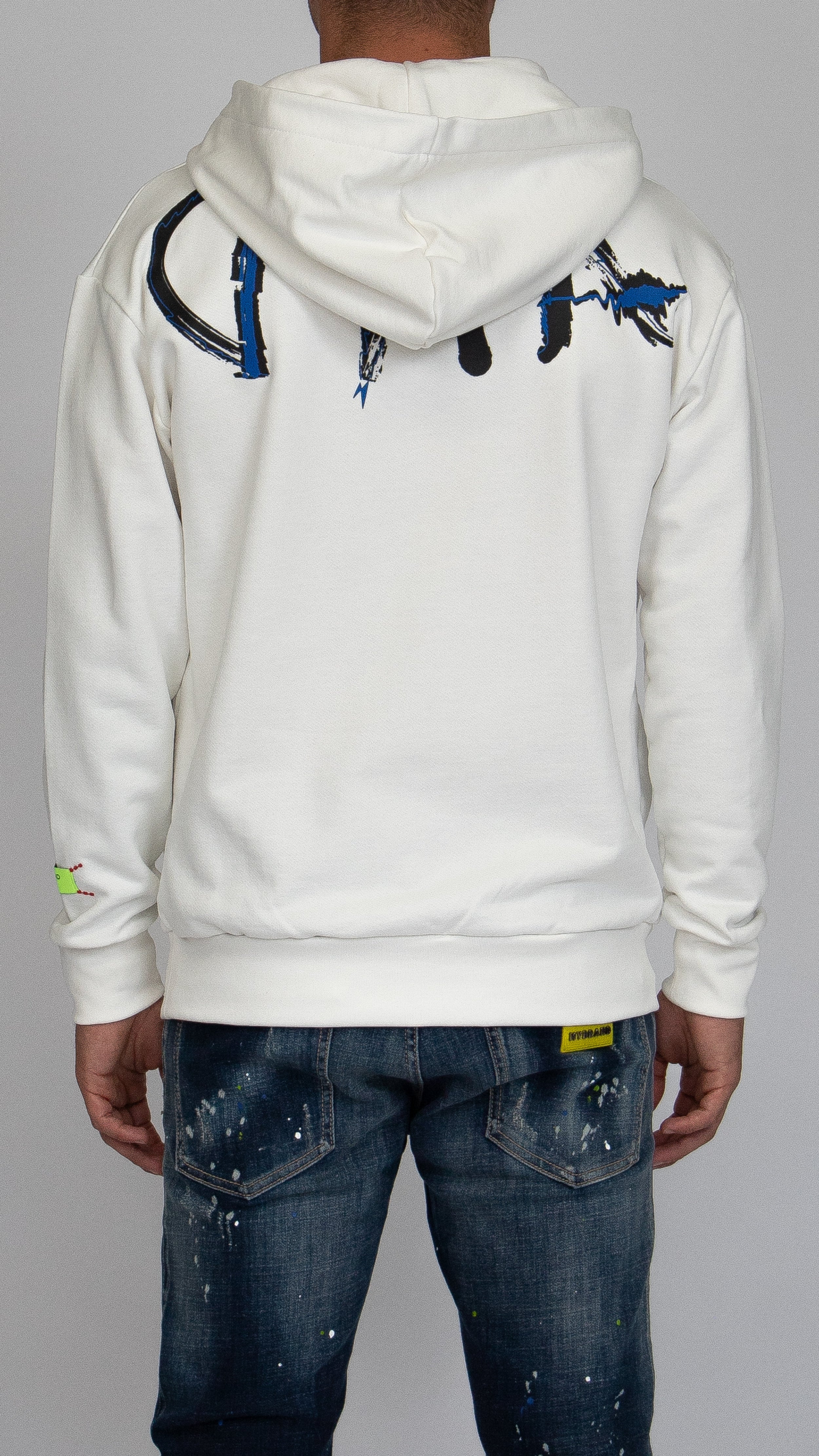 MYBRAND Signature Scribble Hoodie Off-white | OFF-WHITE