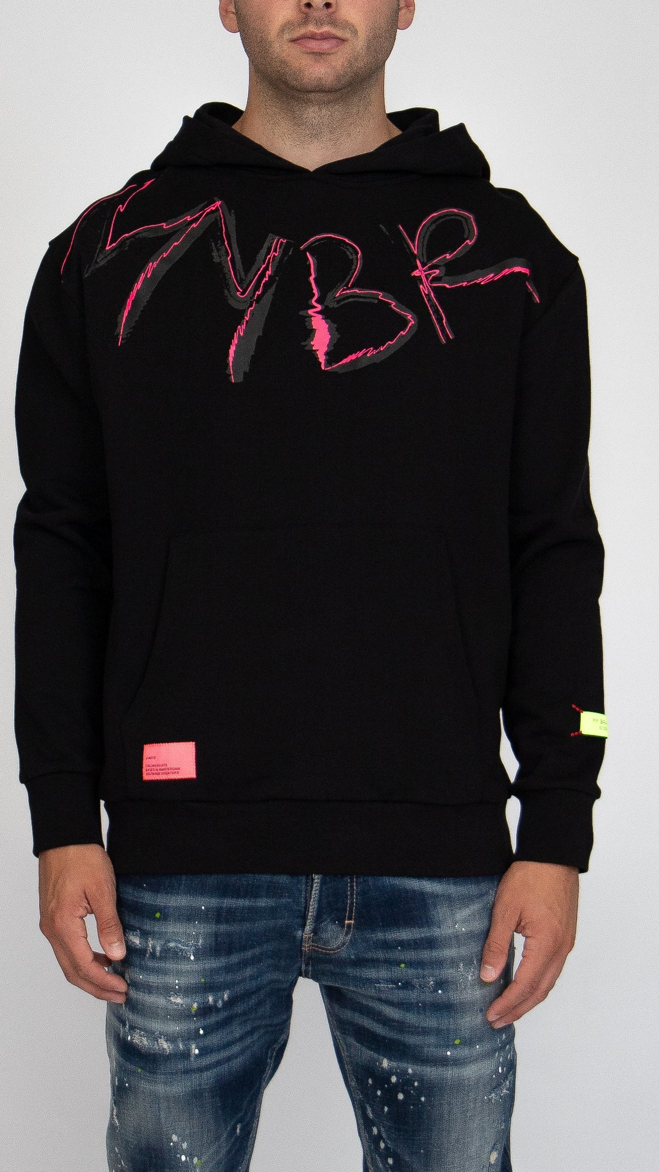 MYBRAND Signature Scribble Hoodie | BLACK