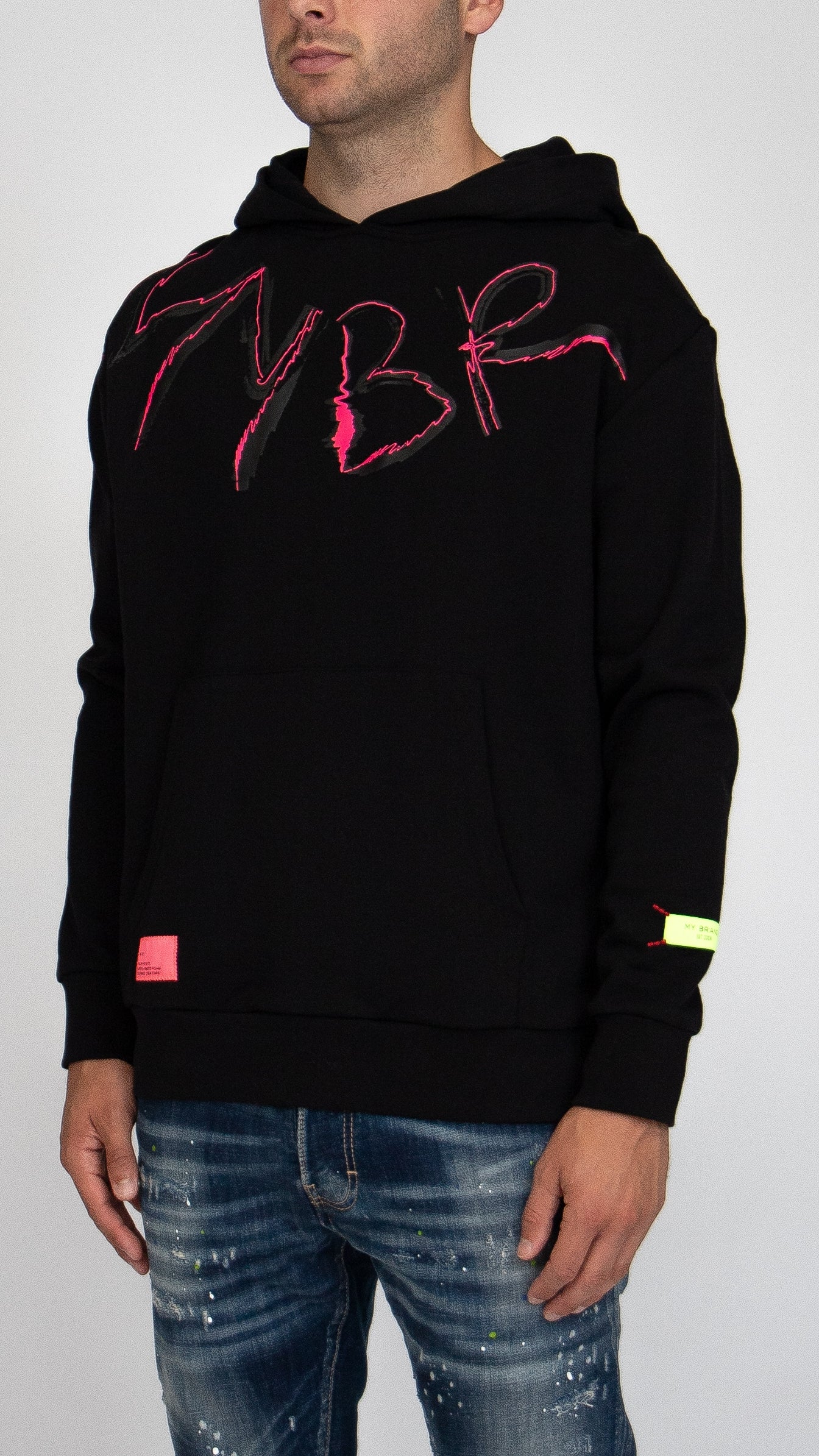 MYBRAND Signature Scribble Hoodie | BLACK