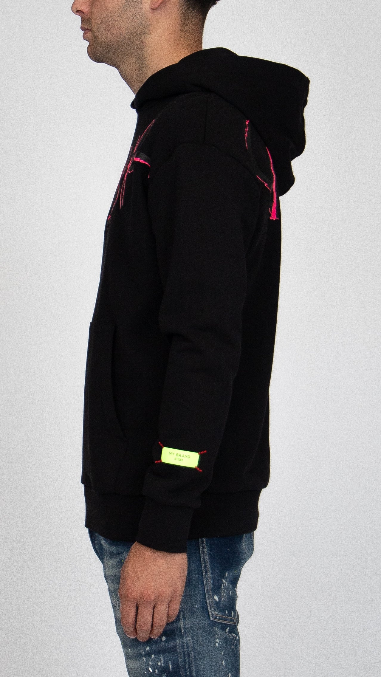 MYBRAND Signature Scribble Hoodie | BLACK