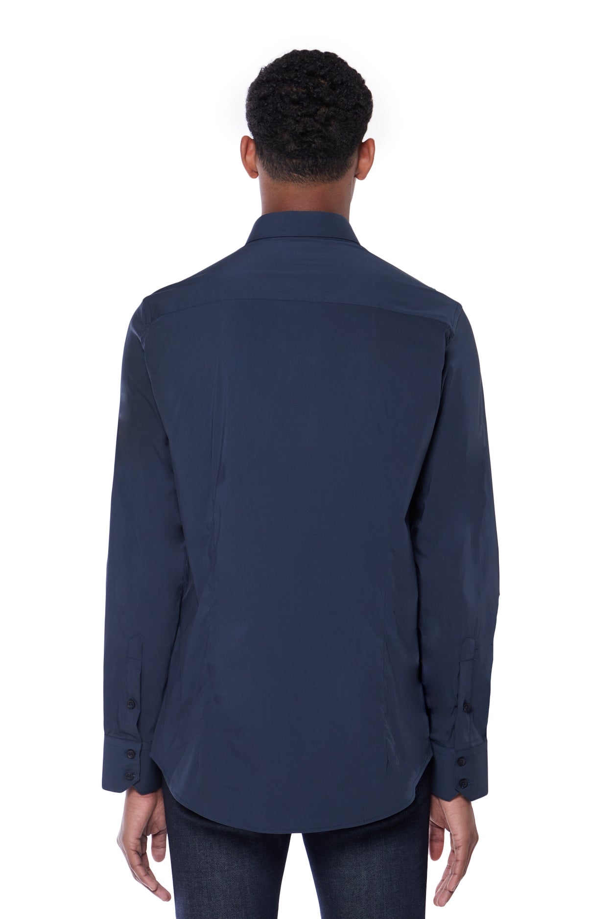 STUDDED SHOULDER BLOUSE | NAVY