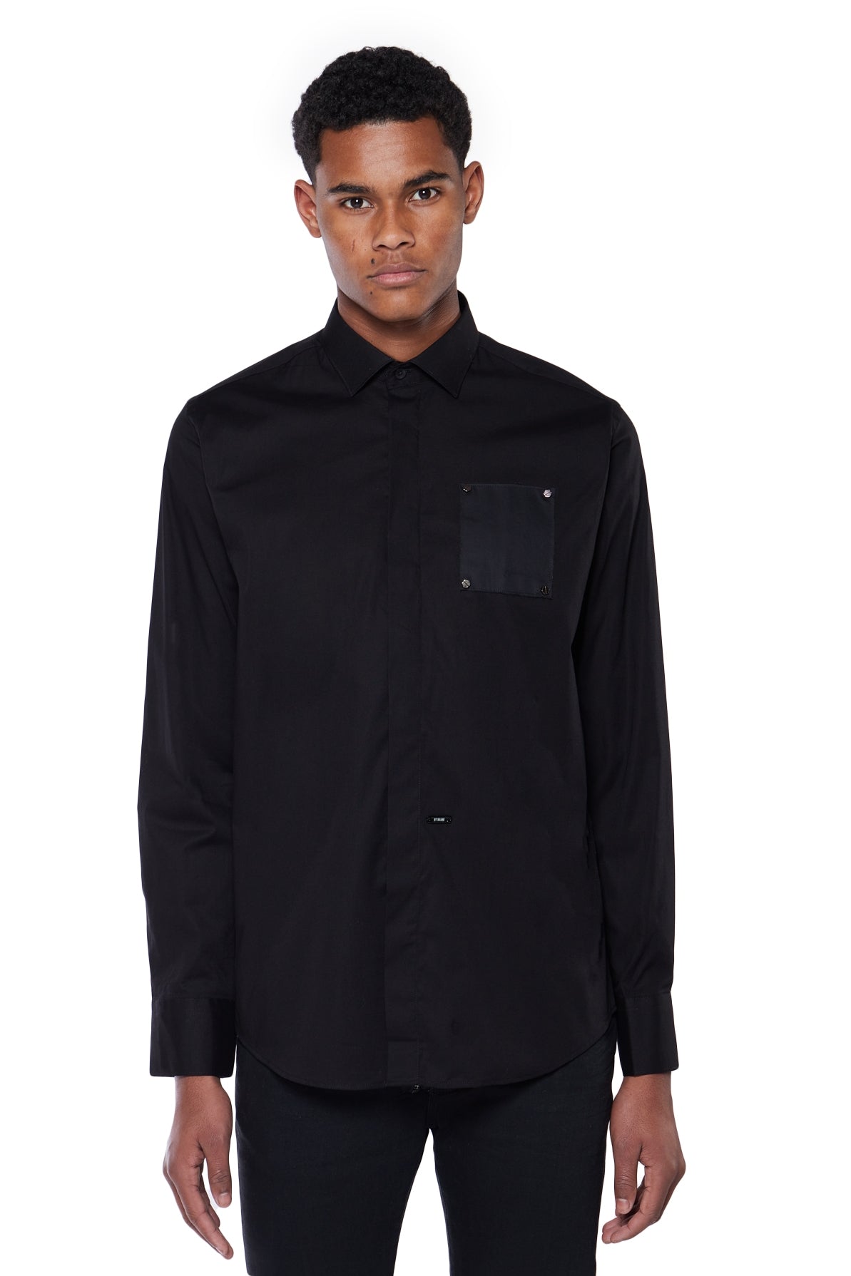 STUDDED POCKET BLOUSE | BLACK