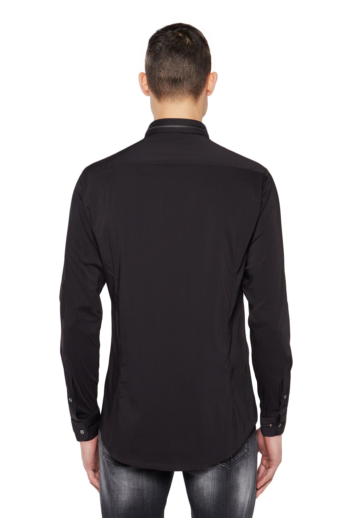 BASIC ZIPPER BLOUSE | BLACK