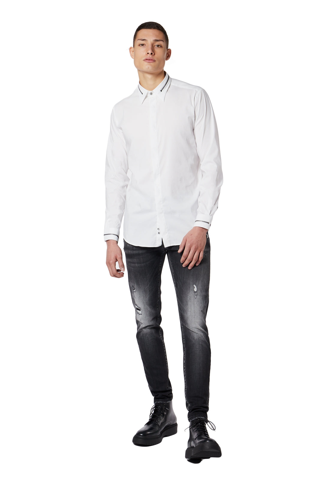 BASIC ZIPPER BLOUSE | WHITE