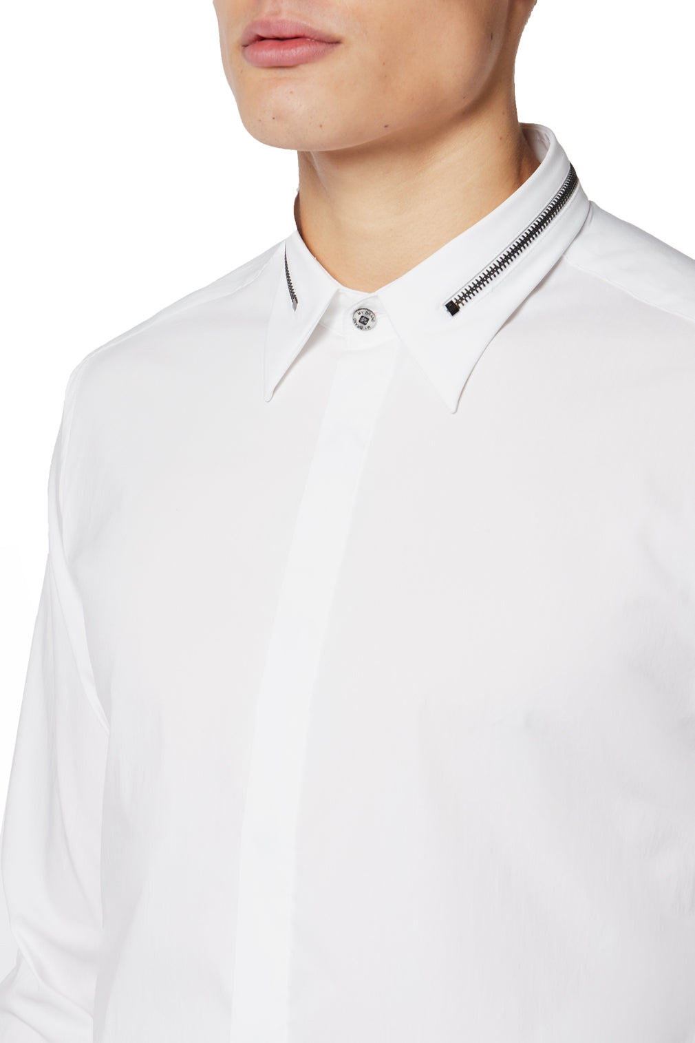 BASIC ZIPPER BLOUSE | WHITE