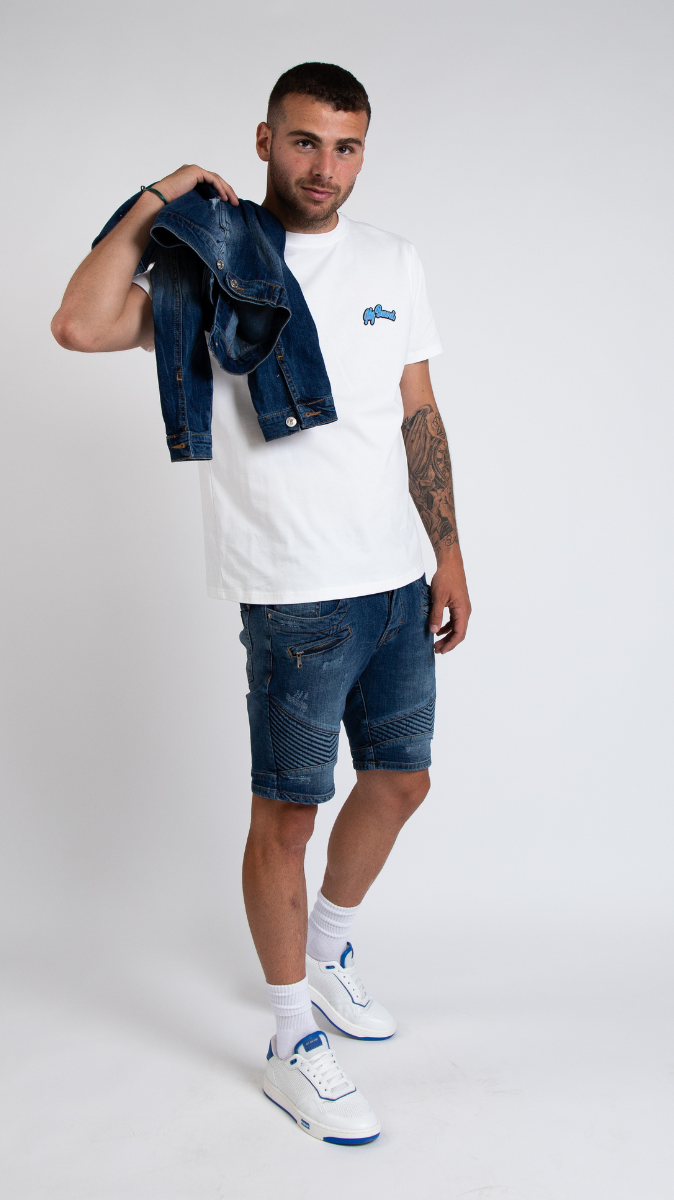 MYBRAND BIKER DENIM SHORTS | DENIM