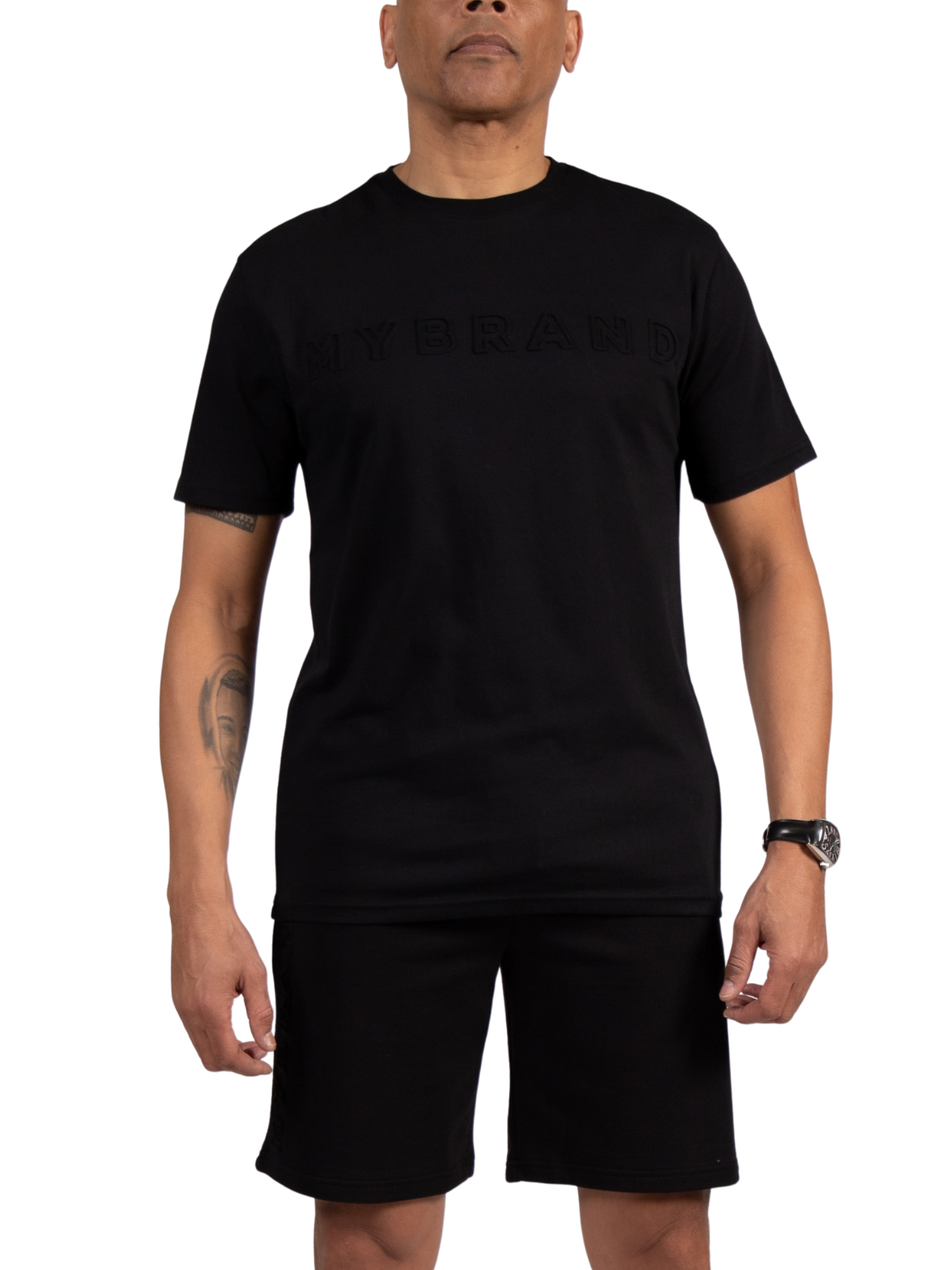 MYBRAND Embosed Statement Tee Black | BLACK