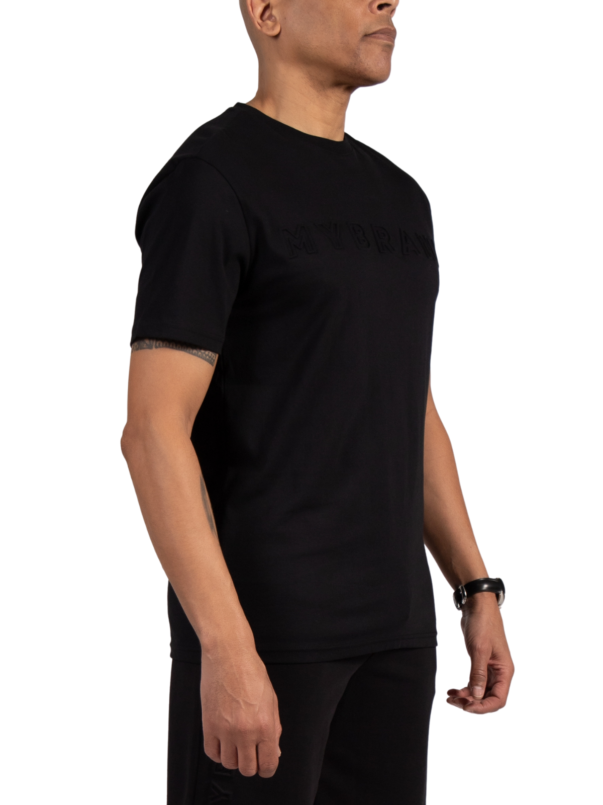 MYBRAND Embosed Statement Tee Black | BLACK