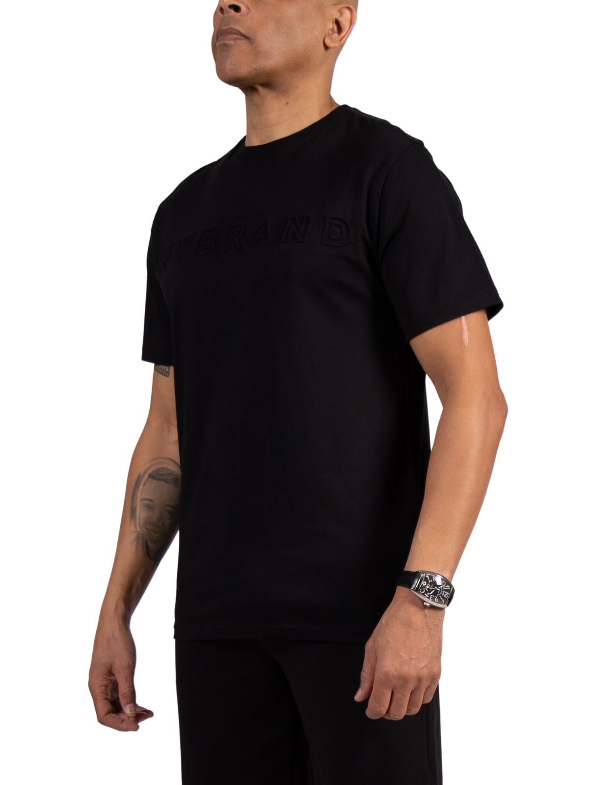 MYBRAND Embosed Statement Tee Black | BLACK