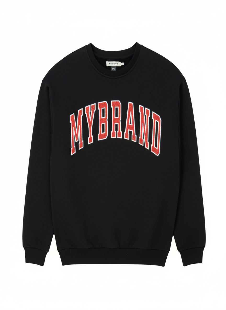 MYBRAND STRASS VARSITY RED COLLEGE SWEATER | BLACK