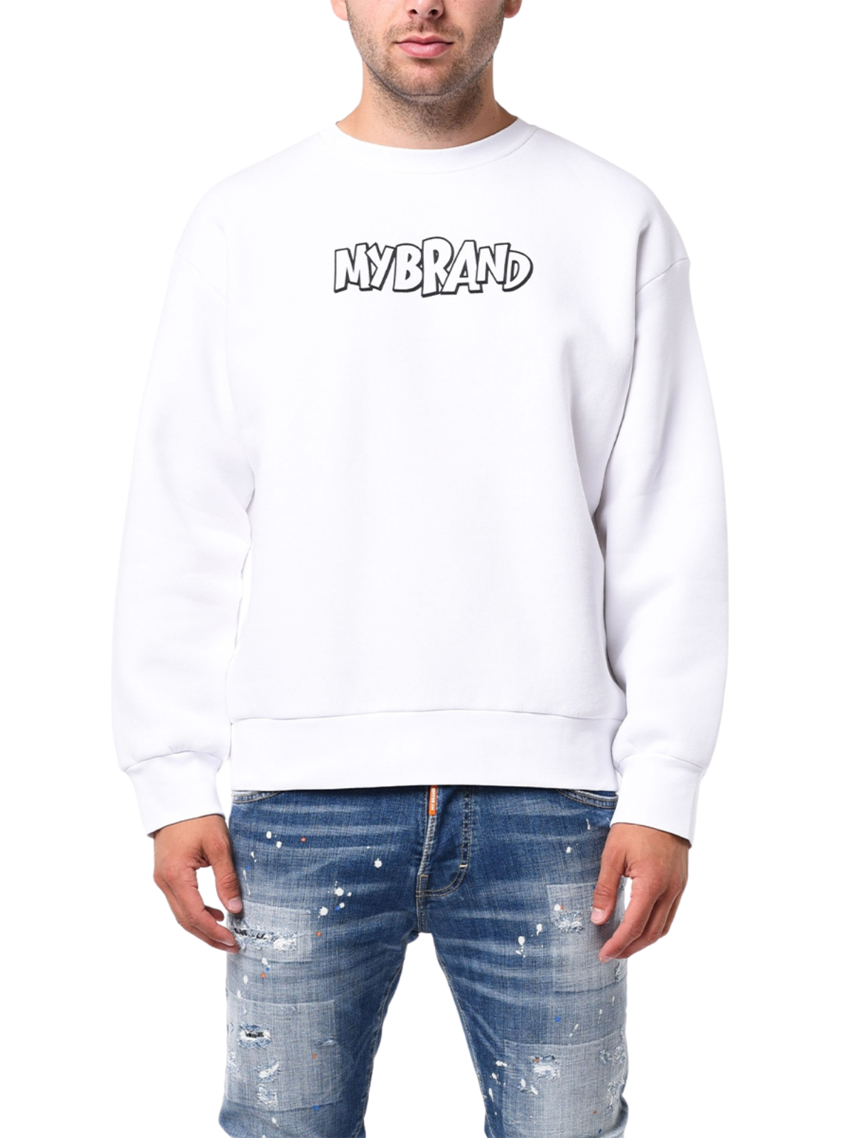 MY BRAND BIG LETTERS ALL OVER SWEATER | BLACK