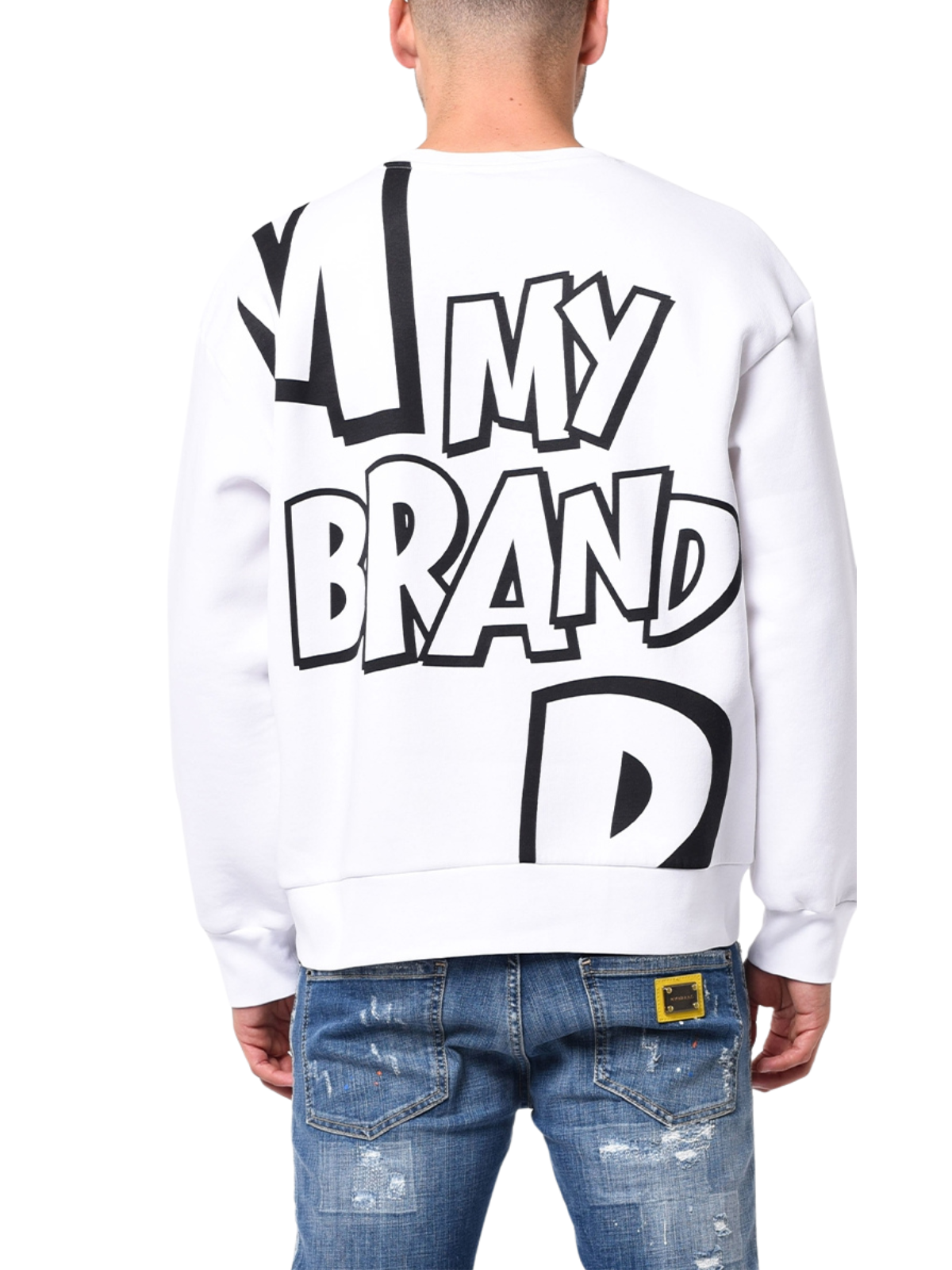 MY BRAND BIG LETTERS ALL OVER SWEATER | BLACK