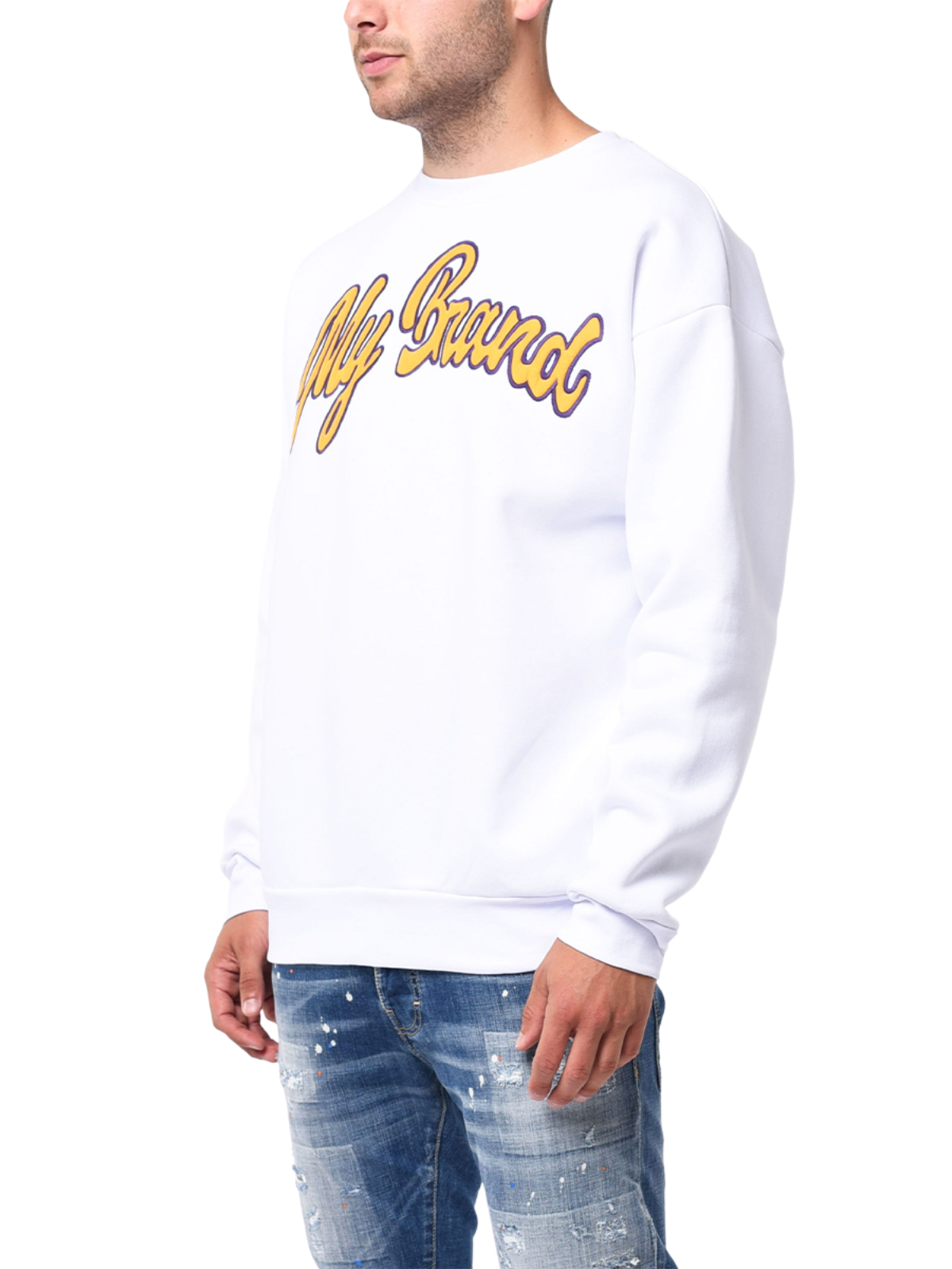 MY BRAND NBA LETTERS SWEATER | WHITE