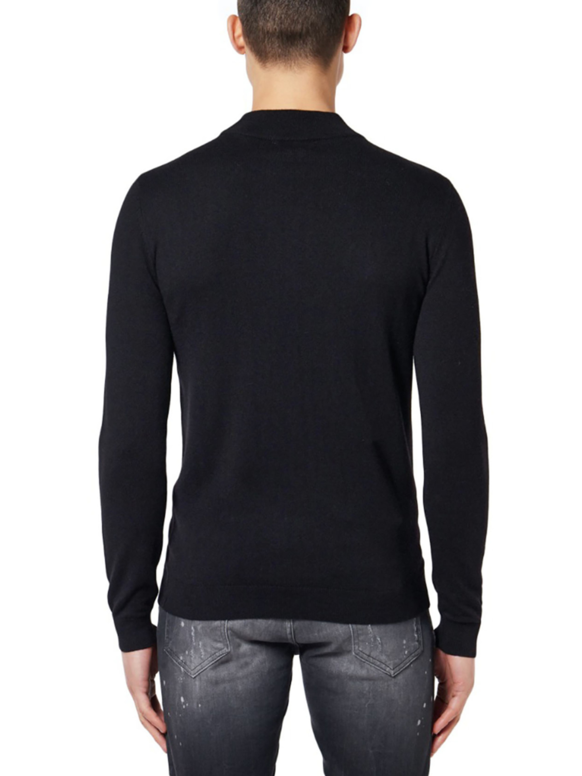 M MOCK NECK TRUI | ZWART