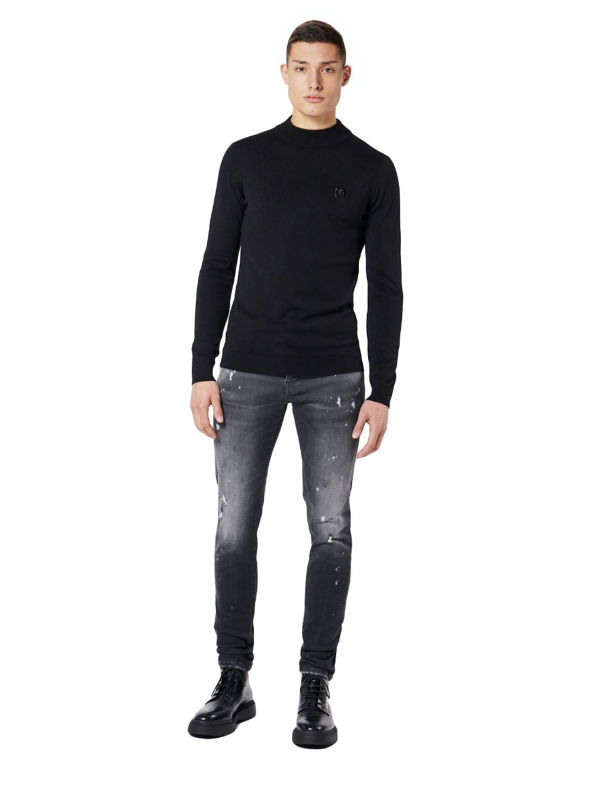 M MOCK NECK SWEATER | BLACK