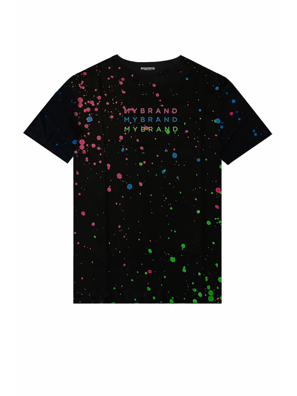 NEON PAINT CAPSULE T SHIRT | BLACK