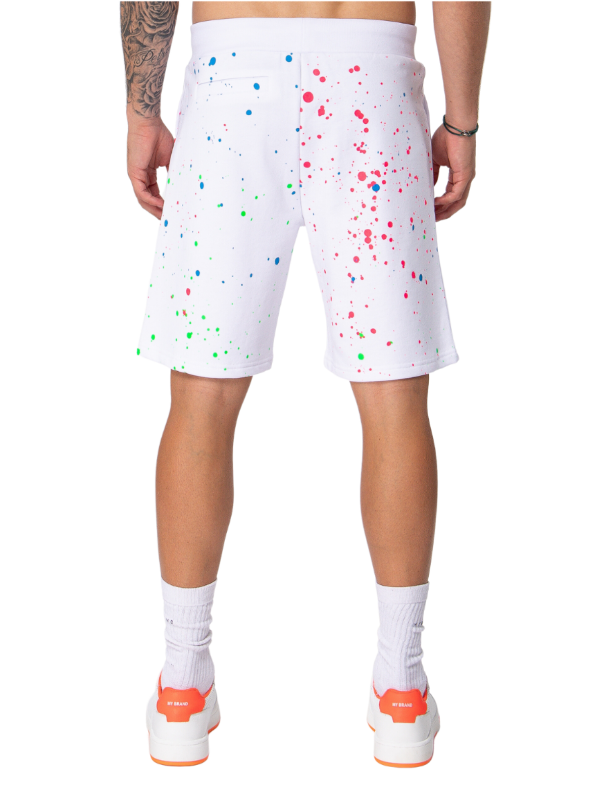 Neon Paint Splash MB Short White | WHITE