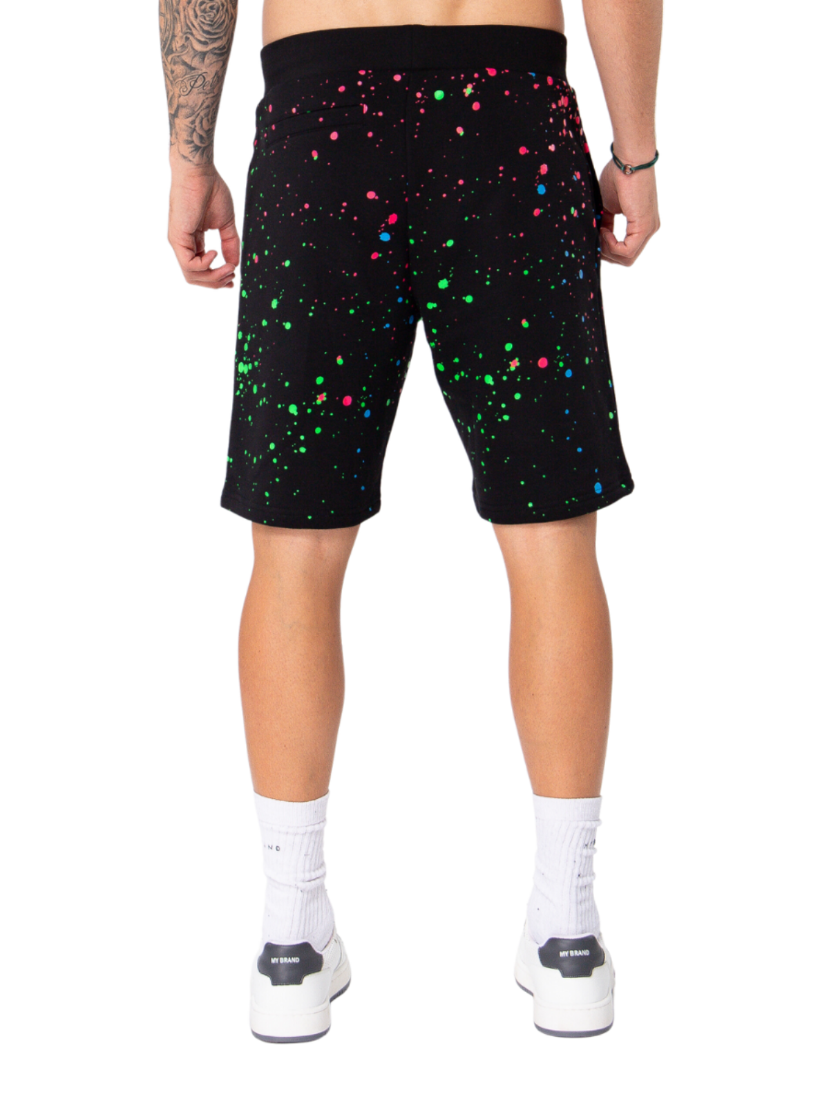 Neon Paint Splash MB Shorts Black | BLACK