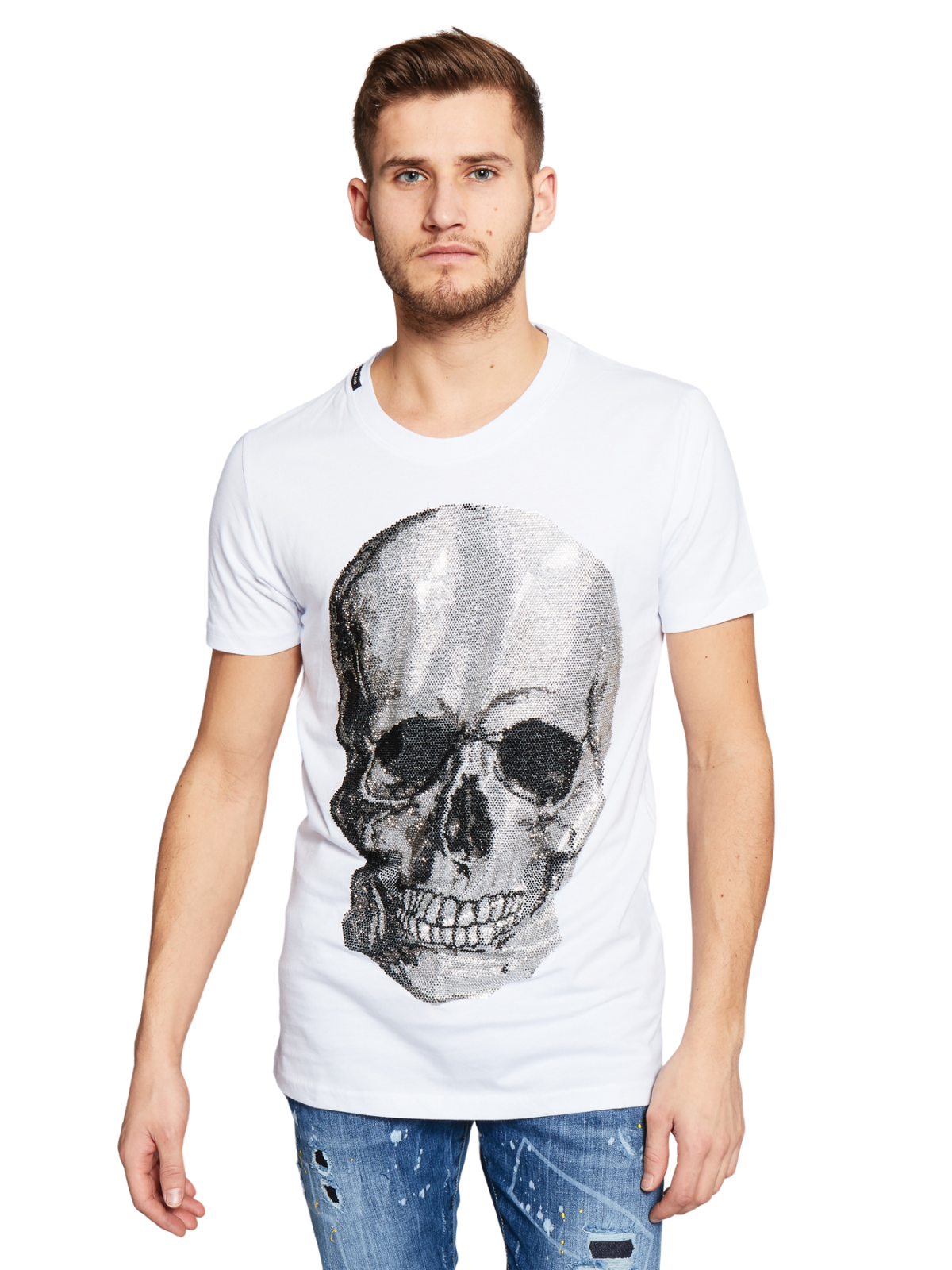 Original Skull T-Shirt Grey | WHITE