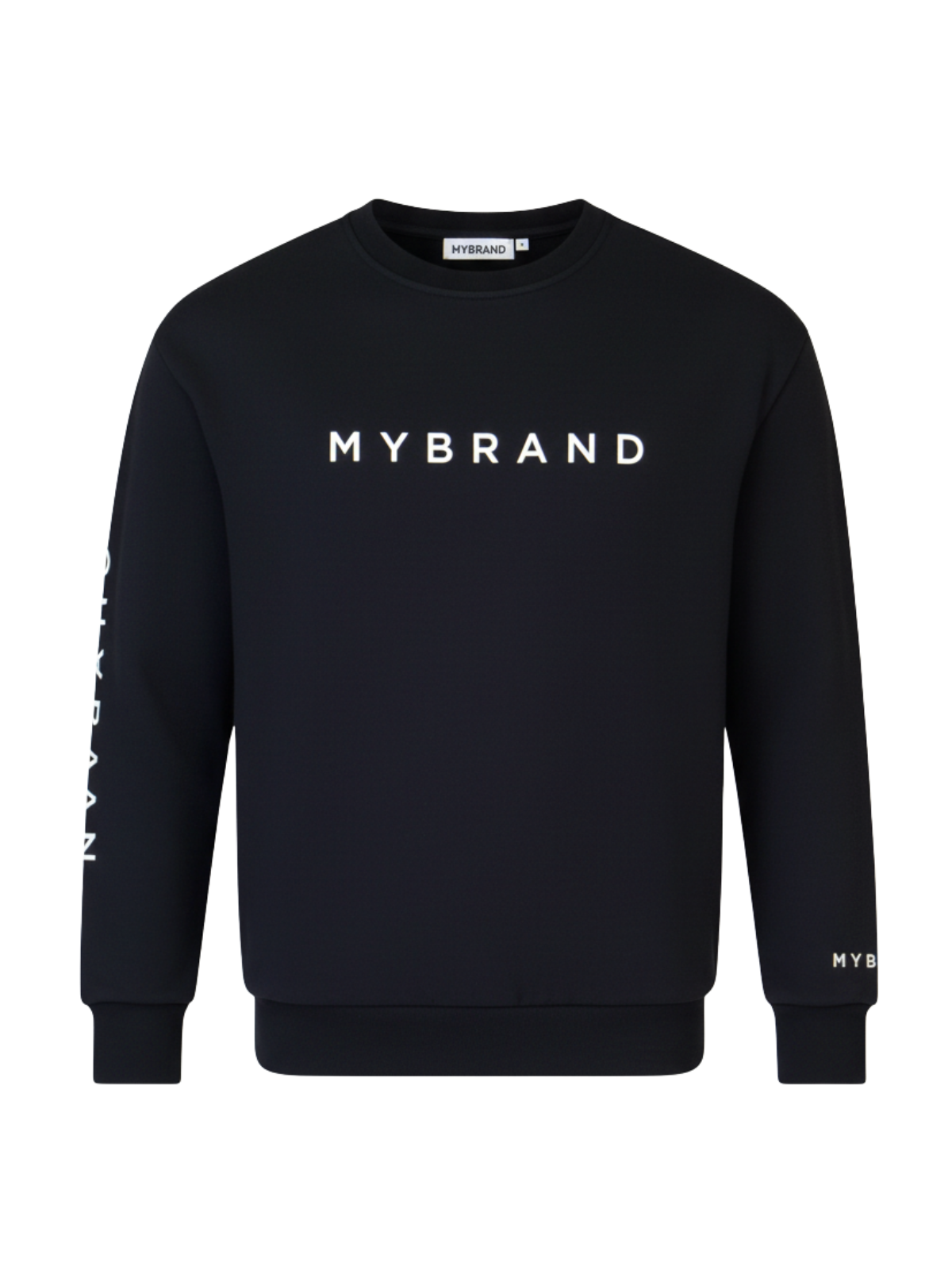 MYBRAND ALLOVER BRANDING SWEATER | BLACK