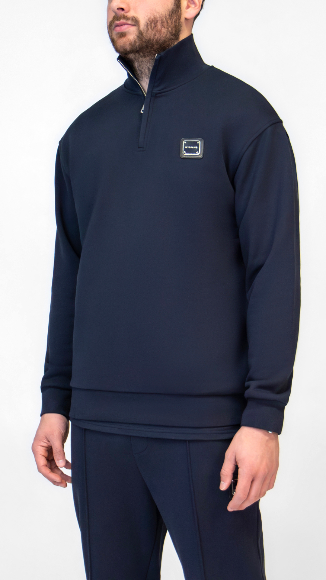 MB ESSENTIALS HALF ZIP SWEATER | NAVY