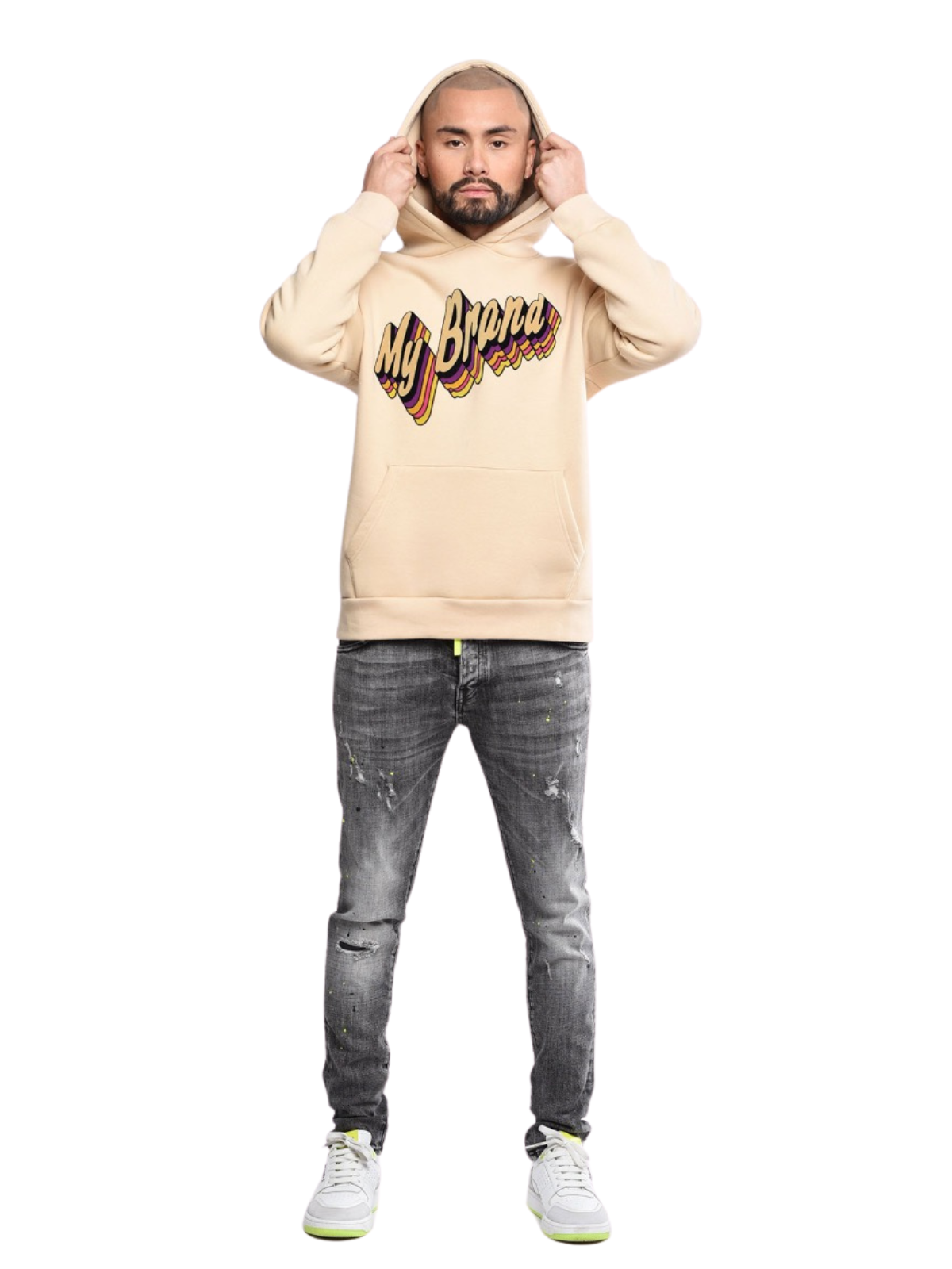 Rainbow Branding Hoodie | CAMEL