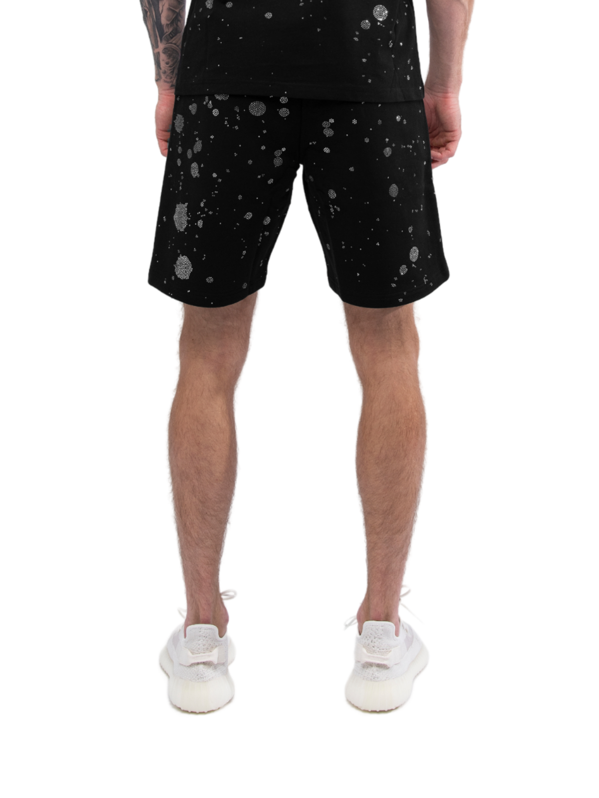 Rhinestone splash mb shorts | BLACK